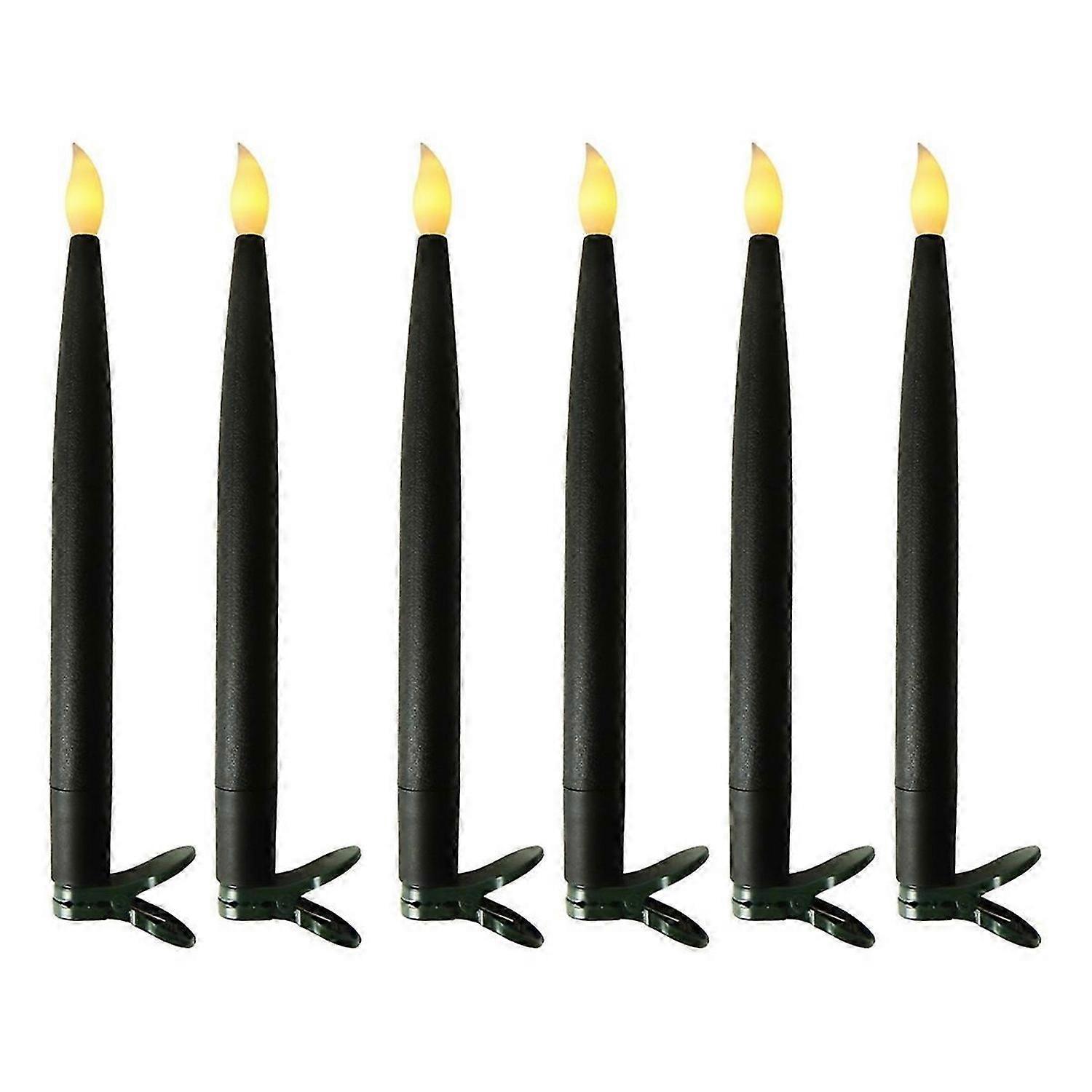 Hanging Floating Flameless Candles with Wand Flameless Taper Candles LED Candles Warm Light Christma