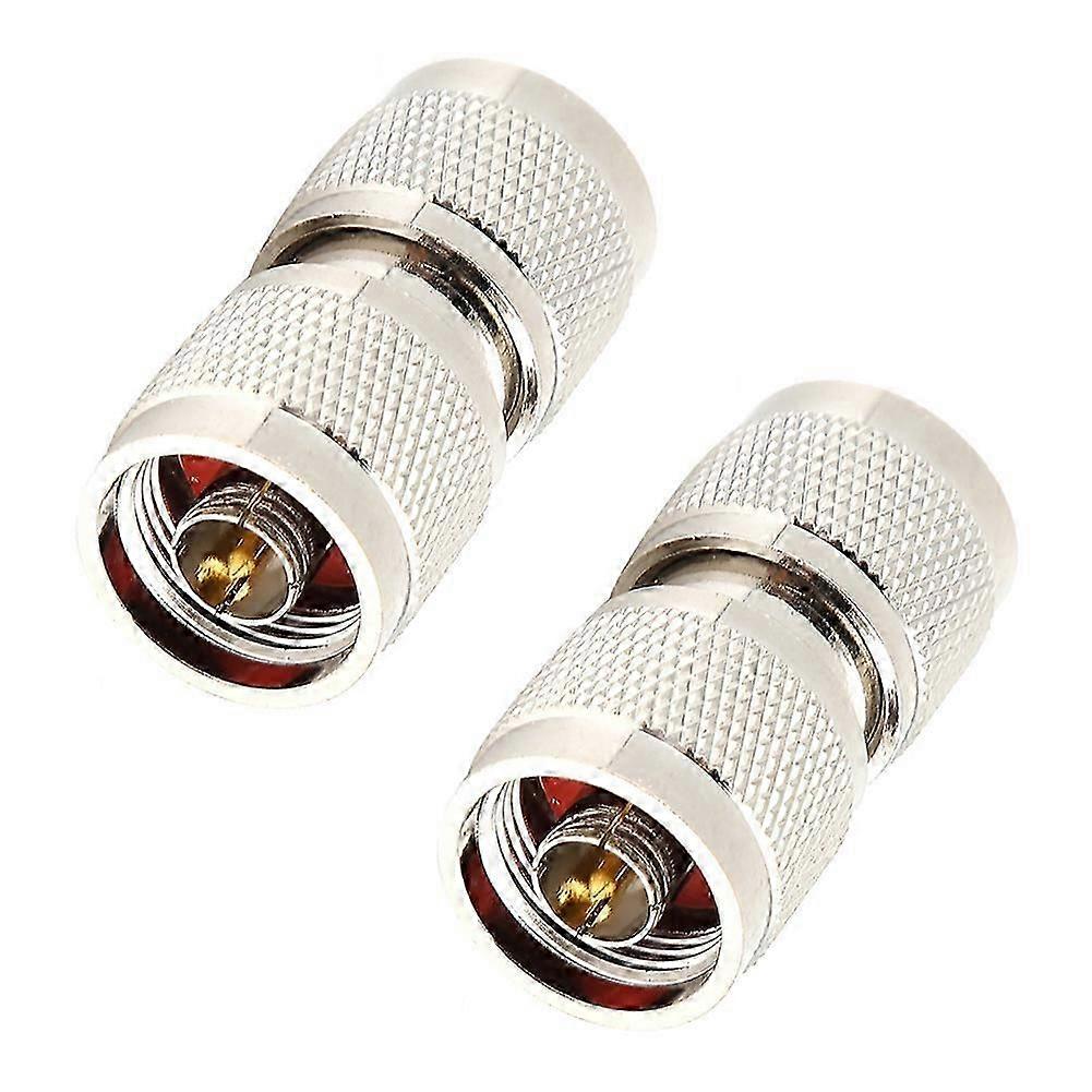 2pcs 50ohms פליז N סוג זכר לזכר מתאם מחבר ישר