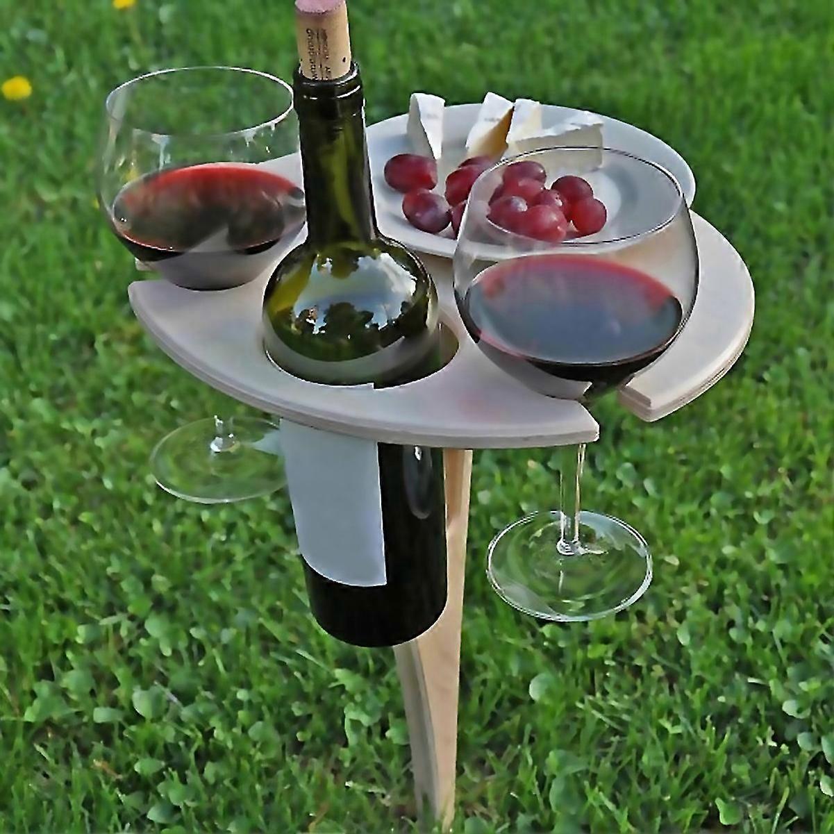 For Freestanding Wine Table Rack Portable Foldable Table Wooden