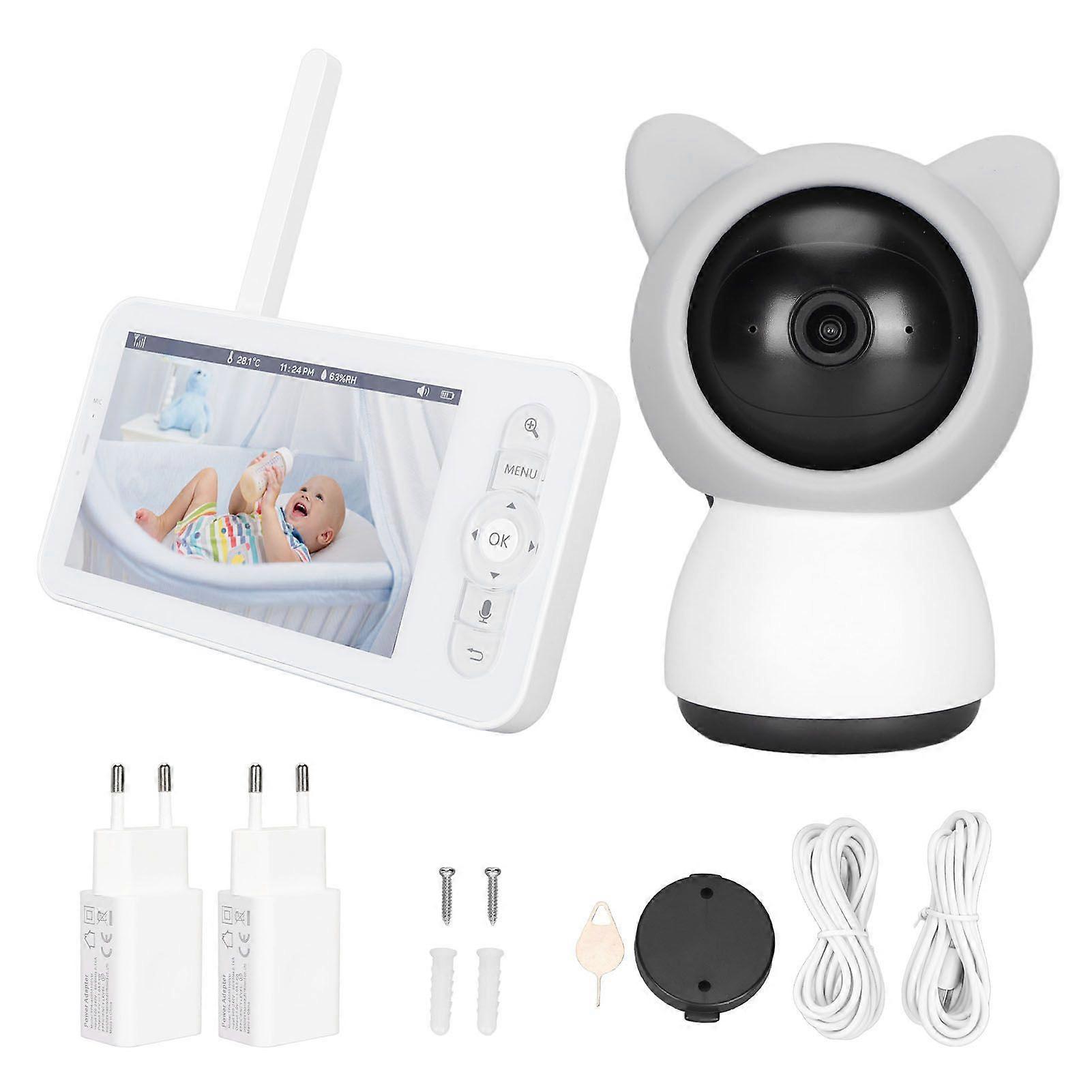 5in Baby Monitoring Camera 1080P 2 Way Intercom APP Control Security Camera with Temperature Humidity Sensor