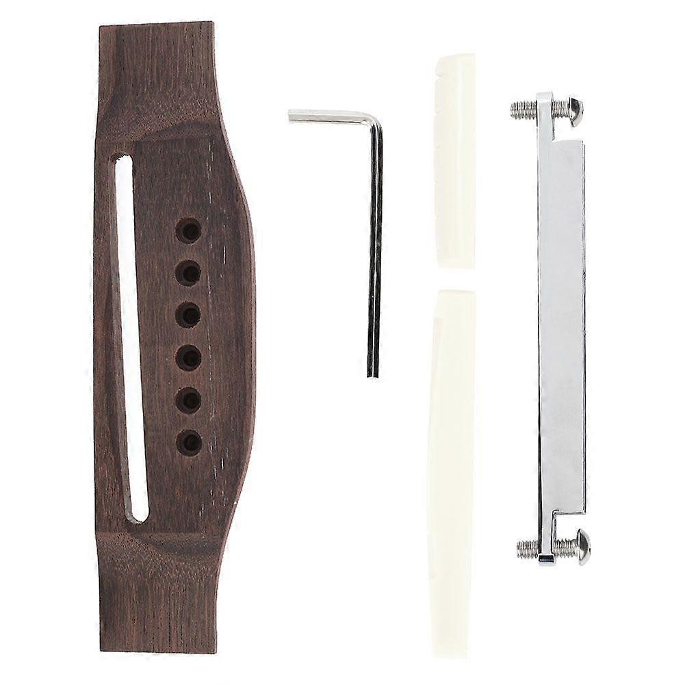 Wood Guitar Bridge Saddle Nut Adjustable Shaft Repair Kit for 6 String Folk Guitar