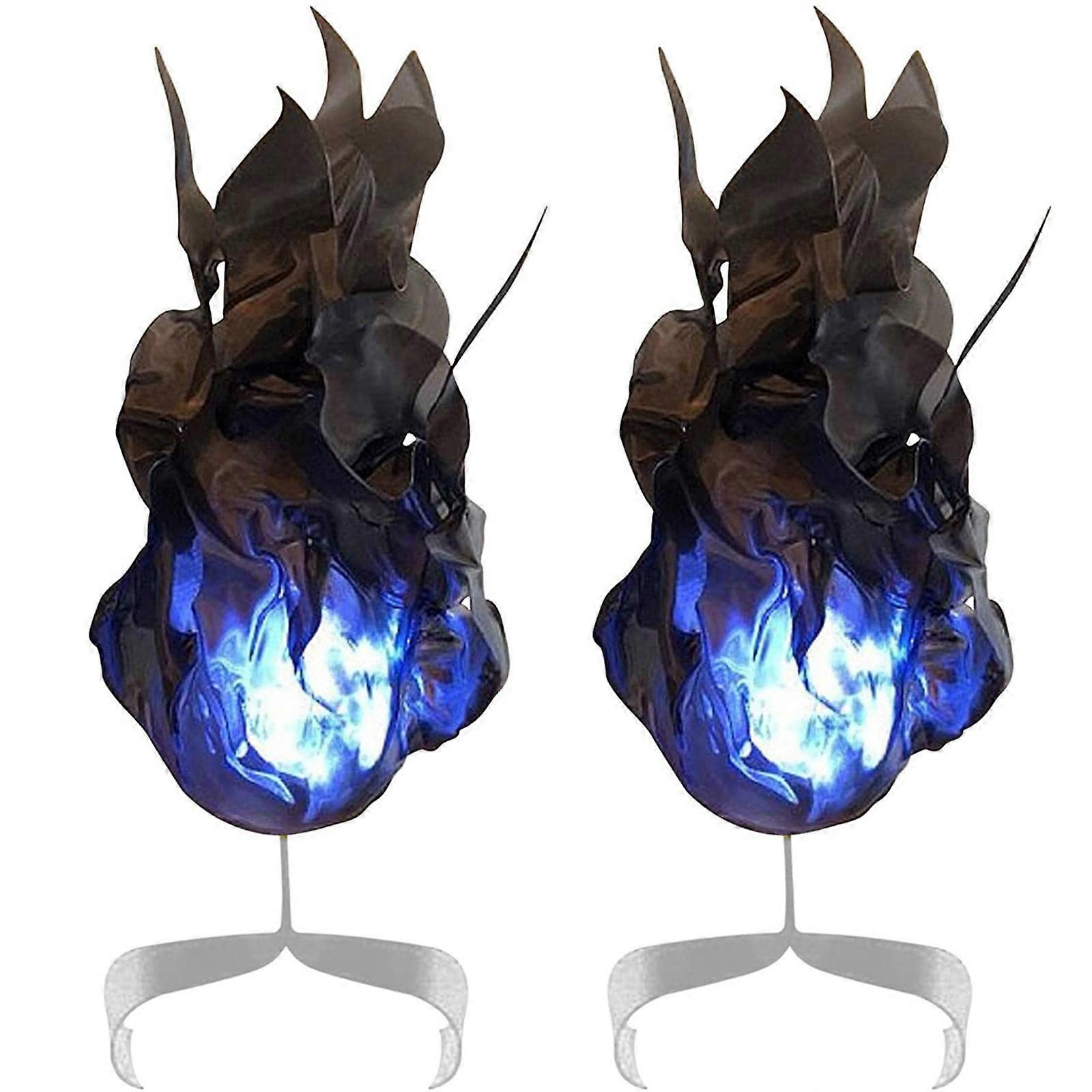 Uanit 2Pcs Halloween Floating Fireballs, Artificial Fake Fire, No Flame Illuminated Props, Compatible with Home & Party Decorations