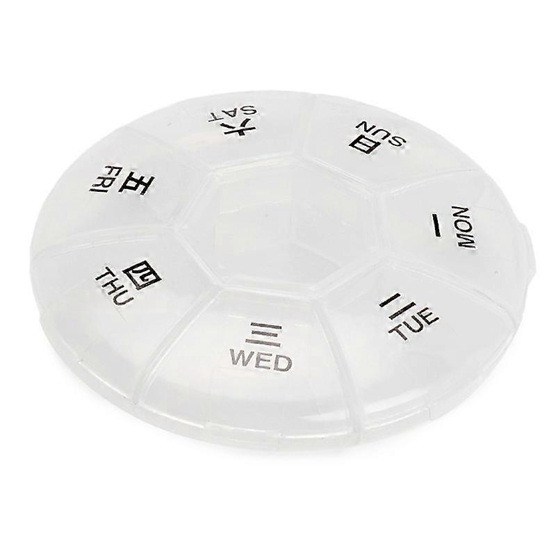 Round Portable Pill Box Medicine Planner Small Case