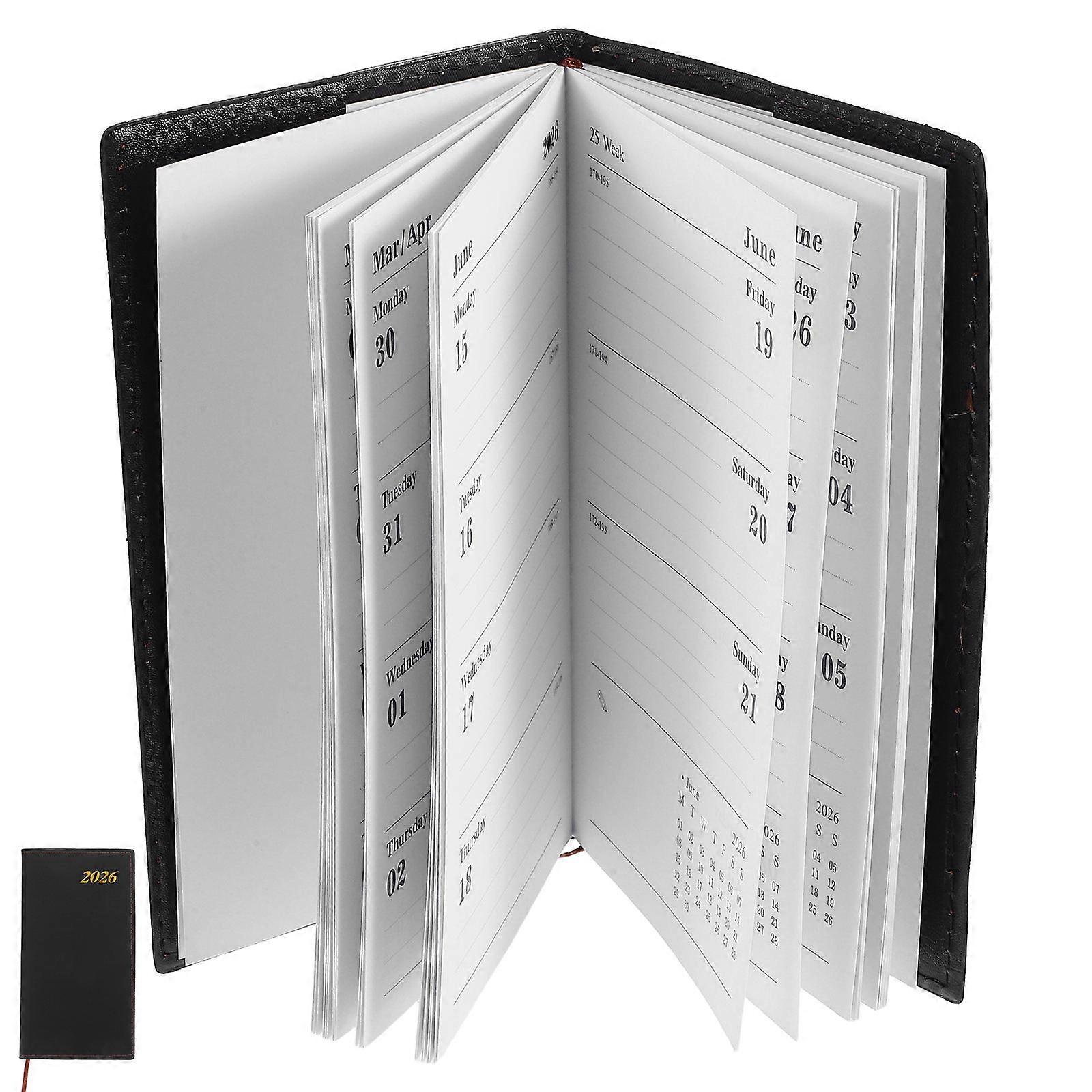 Weekly Planner 3Pcs Pocket Size Notebook for Study and Work 2026 Black
