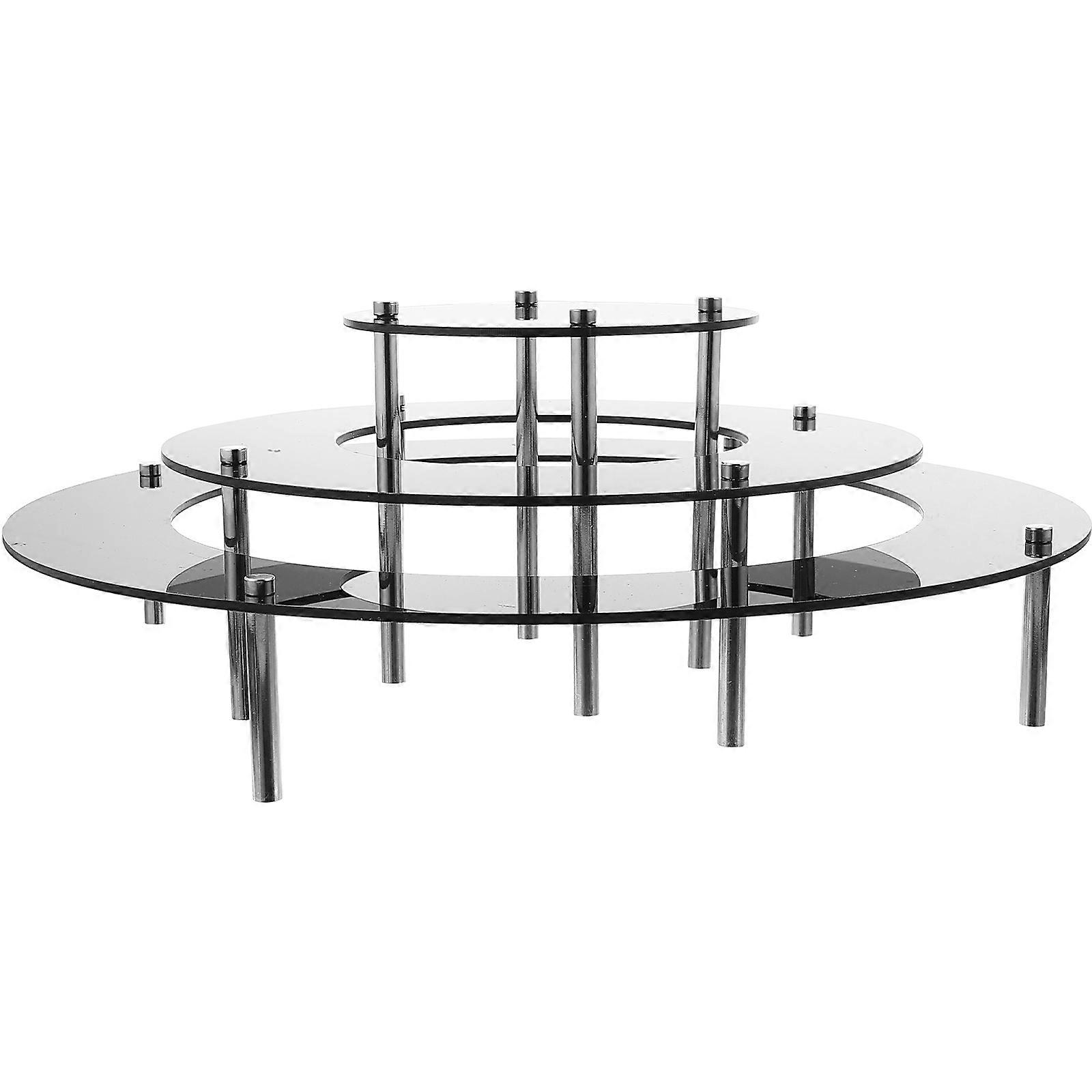 Cupcake Riser Stand 4Set Suitable For Wedding Events And Family Reunions Made Of Acrylic Material In Black With Dessert Display Function