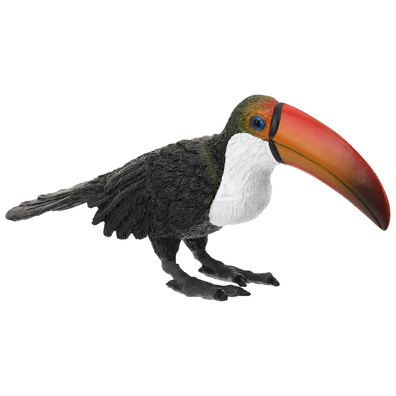Toucan Ornament Artificial Toucan Statue Decorative 2Pcs Bird Figurine