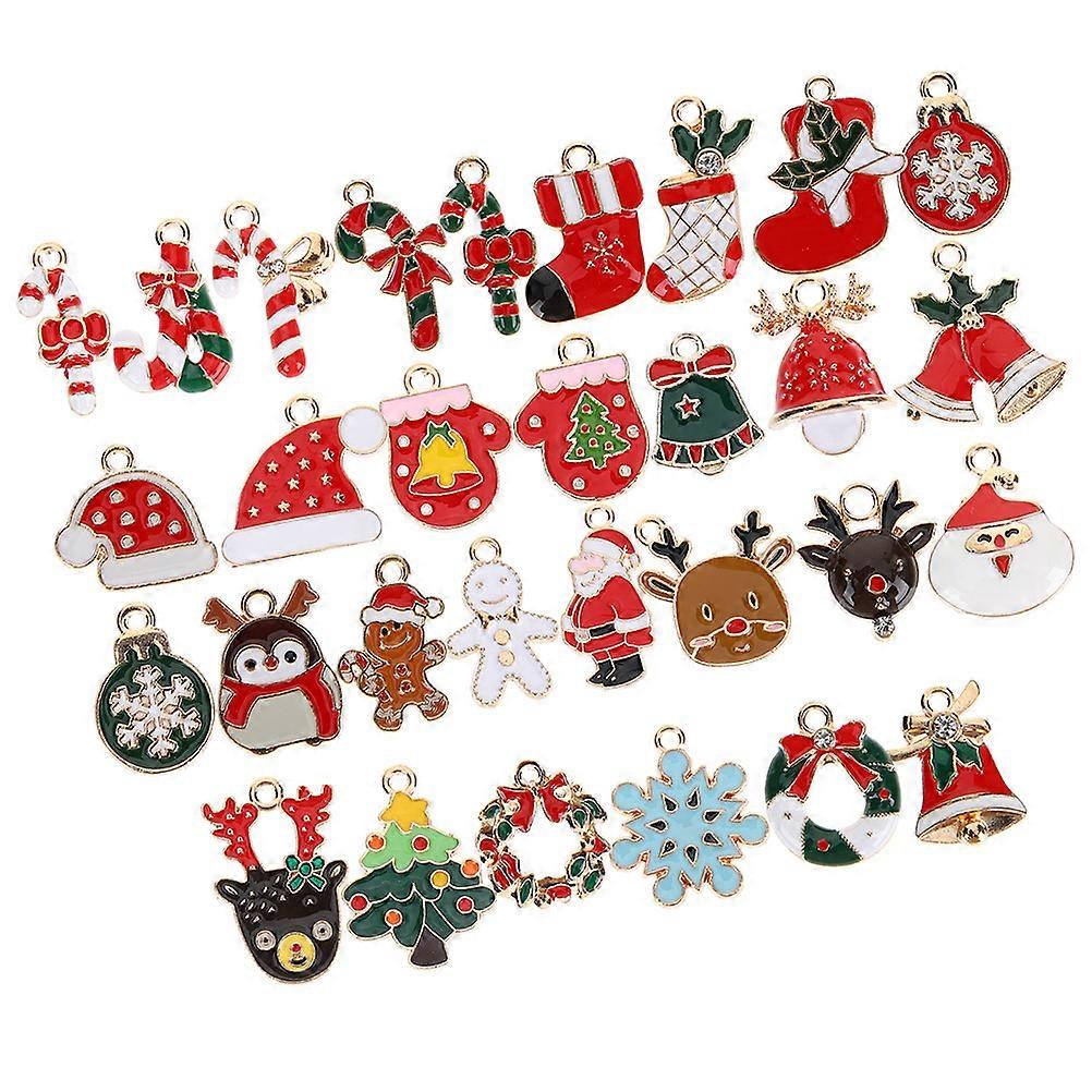 DIY Jewelry Making Charms For Christmas Decorations With 30Pcs Mixed Style Small And Assorted Color Elements