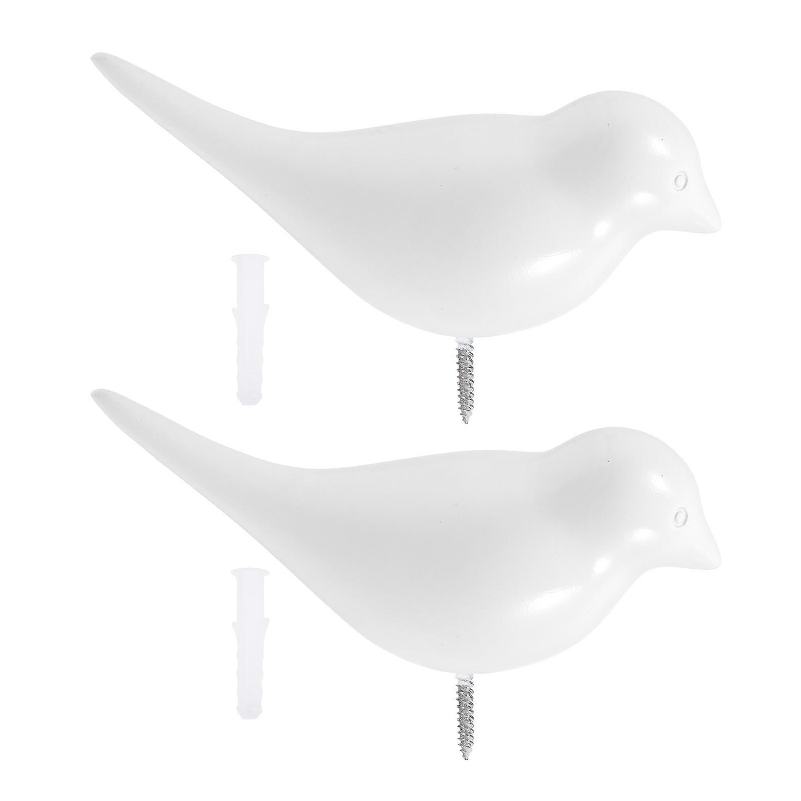 Bird Shaped Wall Hooks for Clothes Hanging Coat Hooks 10Pcs White