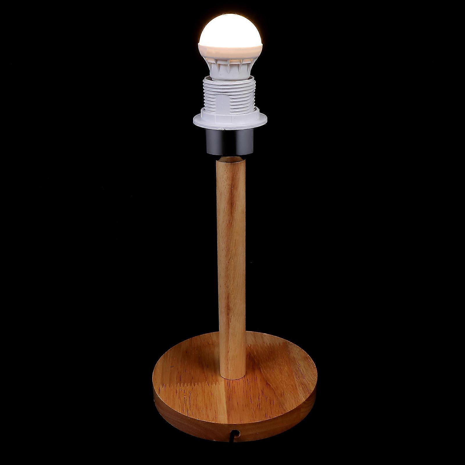 Wood Craft Lamp Holder Decorative Base for Table Lamp 2Pcs Accessory