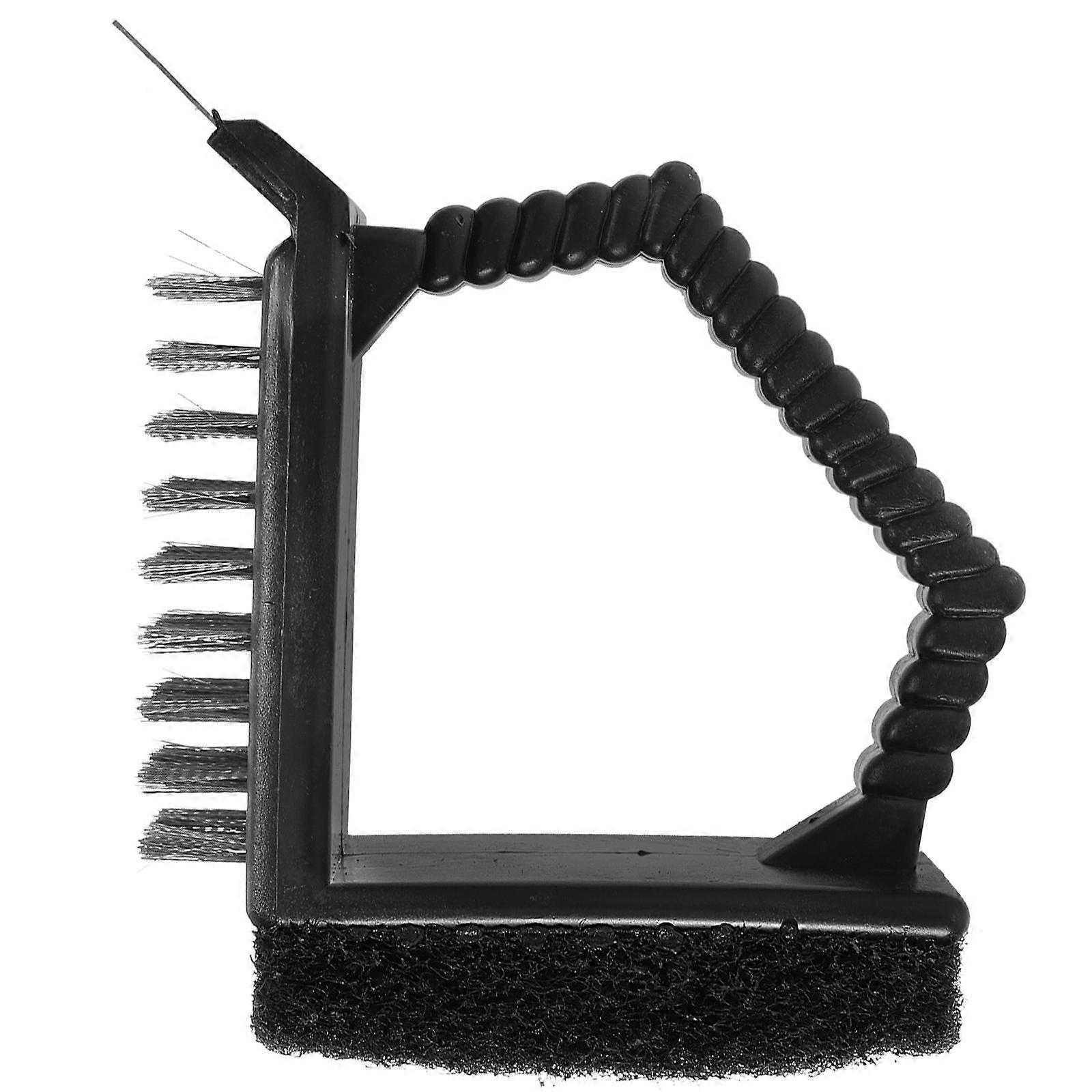 Barbecue Grill Rack Cleaning Brush Black Plastic Wire for Barbecue Use 1Pack