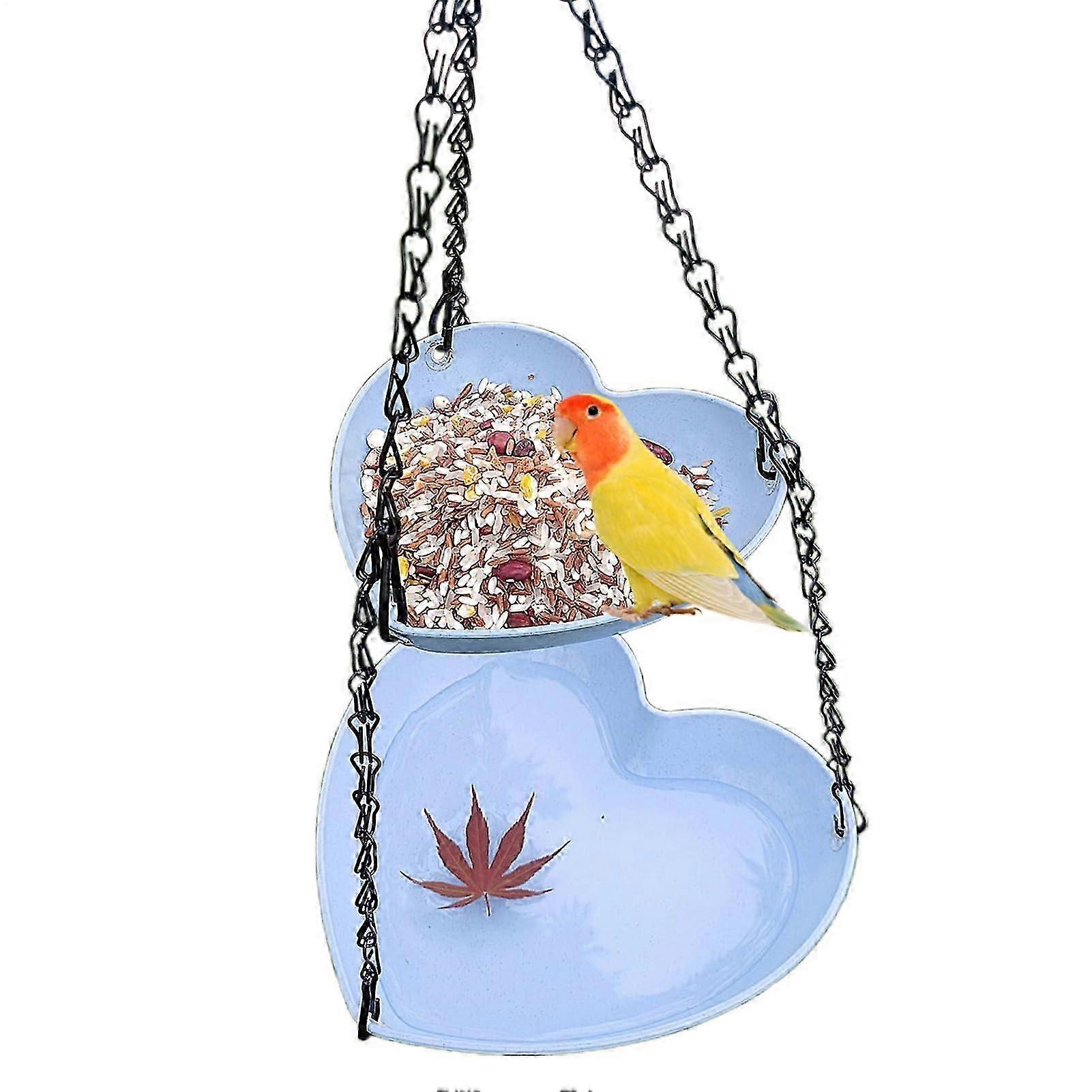 2025 Bird Feeder and Bird Bath MultiLevel Bird Waterer with Feeding Tray for Bird Watching, Blue