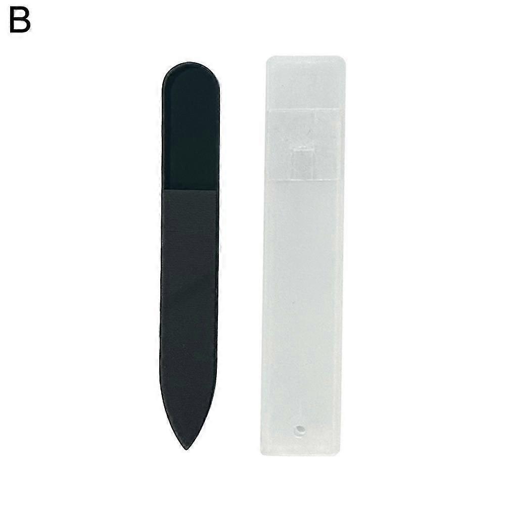 Black Transparent Nano Glass Nail File, Polished for Smooth and Gentle Nail Shaping