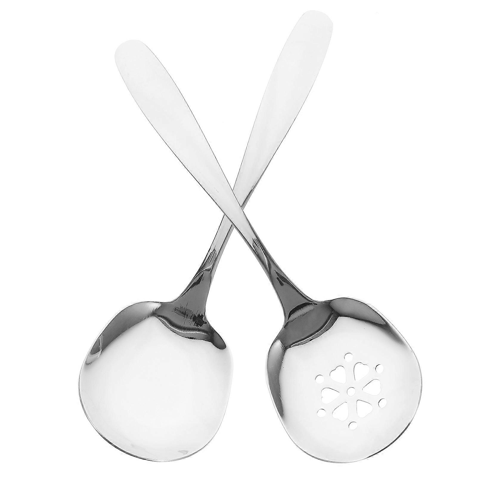 Ergonomic Slotted Spoons Large Serving Spoons for Buffet 10Pcs