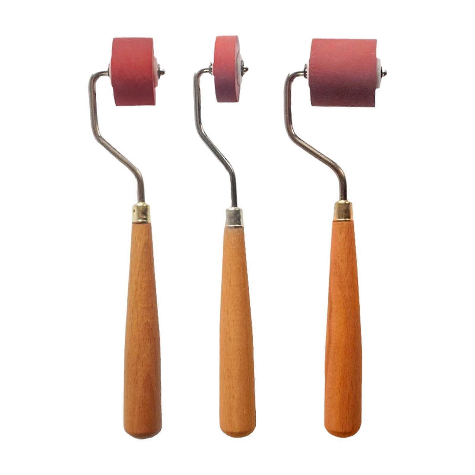 3Pcs Rubber Roller Kit Supplies Vinyl Roller for Ink Printing Wallpapers