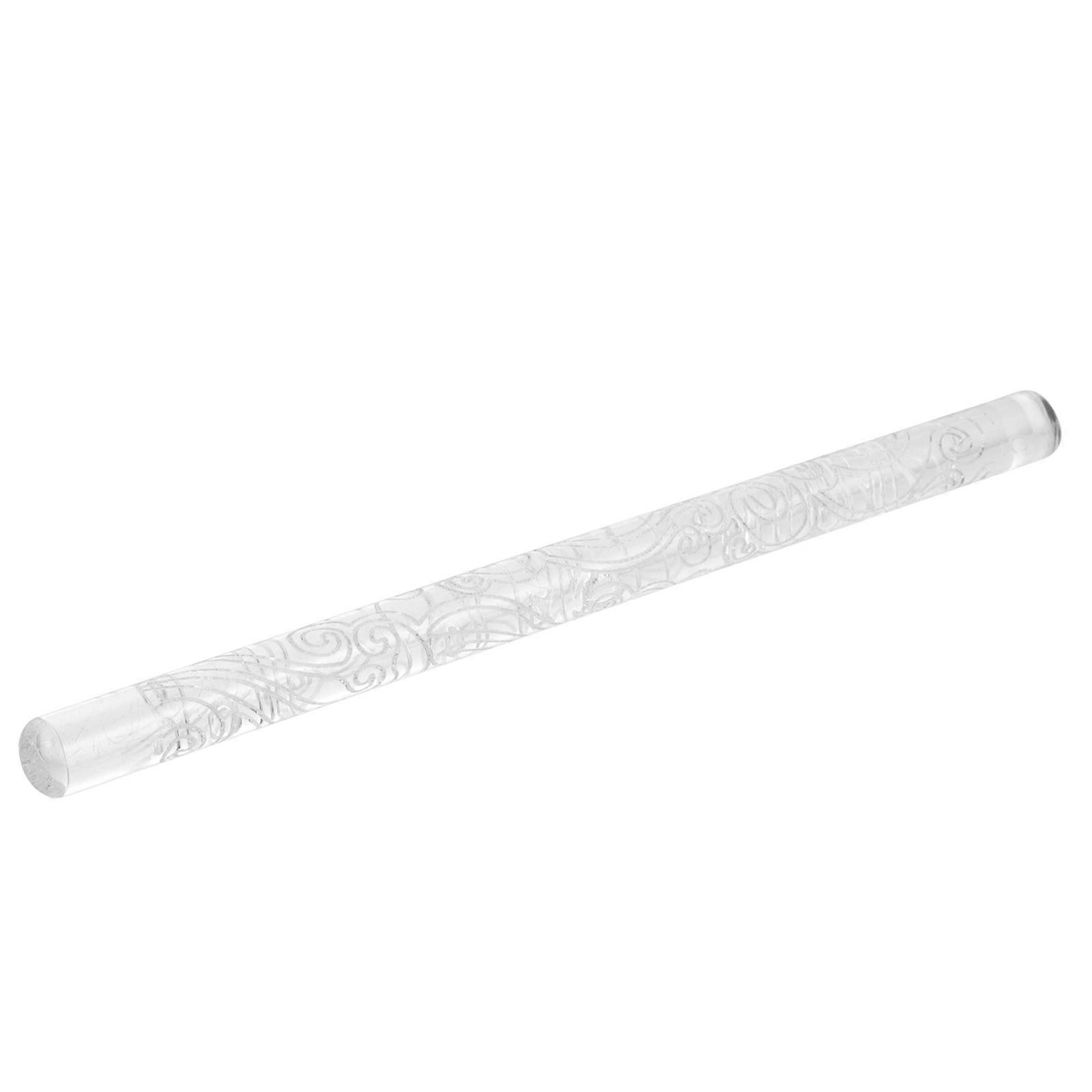 Kitchen Rolling Pin for Baking 2Pcs Transparent Acrylic Wave Pattern Set
