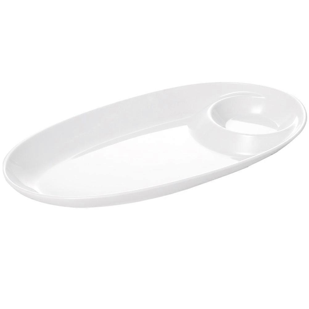 Oval Ceramic Food Tray 2Pcs Multi-Function Snacks Plate Perfect For Café Dining 27.5x14cm With Unique Compartments