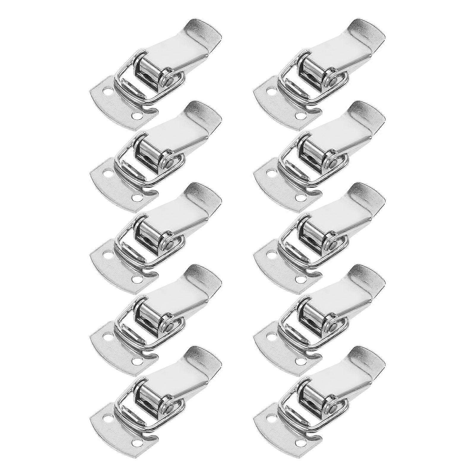 Cabinet Latch Lock Stainless Steel Toggle Latch For Toolbox Chest Case Box Secure Locking Mechanism Silver 4.50X2.20X0.30CM 10Pcs