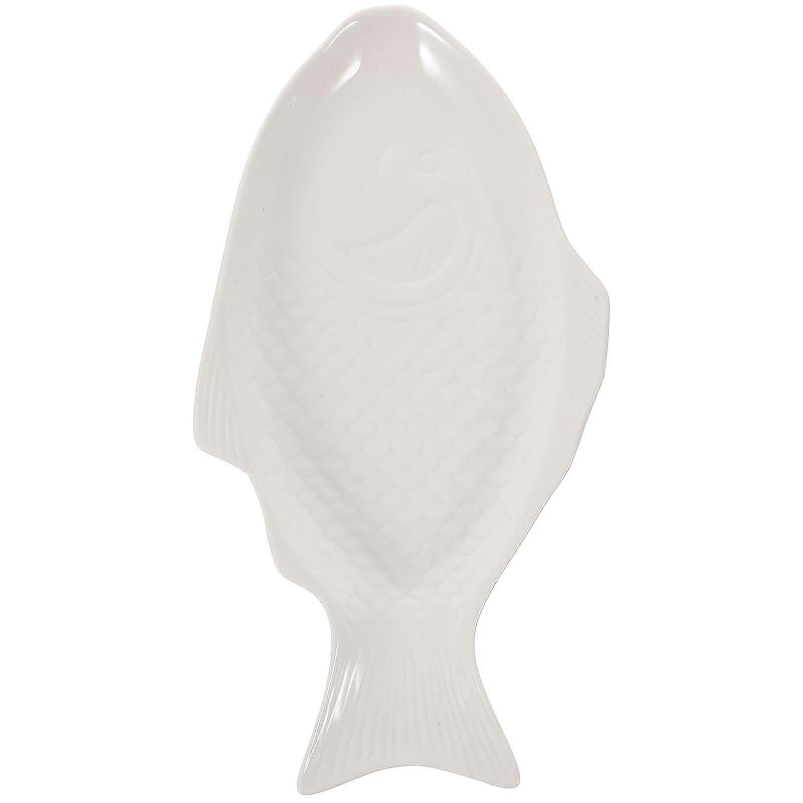Creative Tray Ceramic Tableware Fish Shaped Dish For Weddings Snack Storage 1Pack