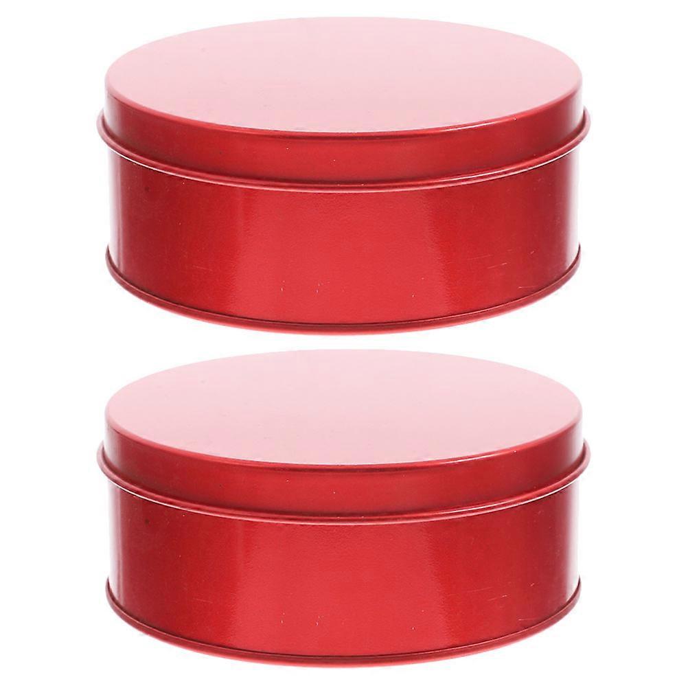 Red Cookie Tin Metal Box for Candy Storage 6Pcs Decorative Tinplate