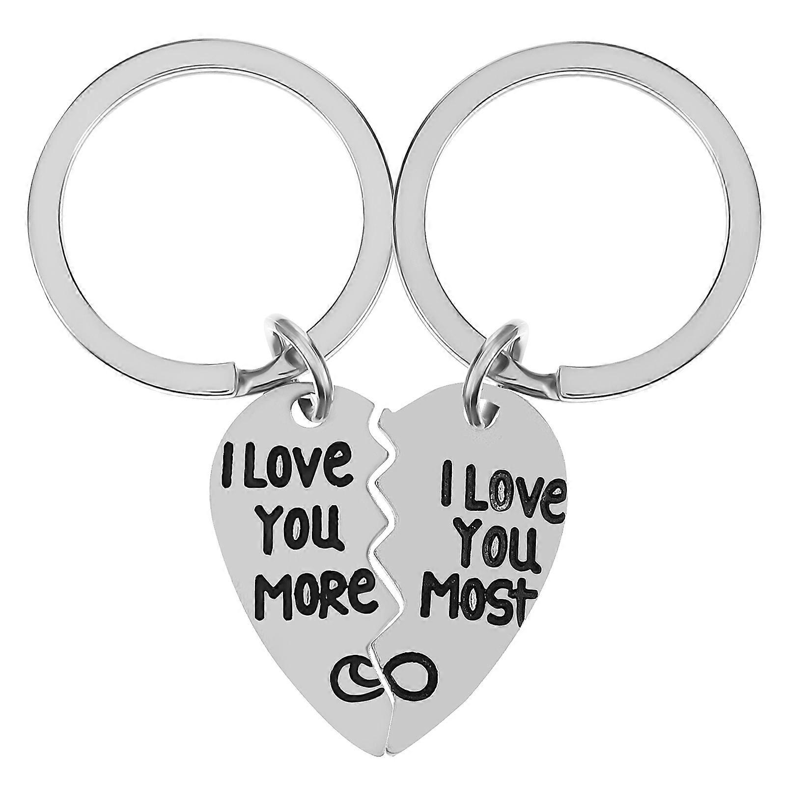 Matching Couple Keychains Silver Alloy Heart Puzzle Design 4Pairs Pack