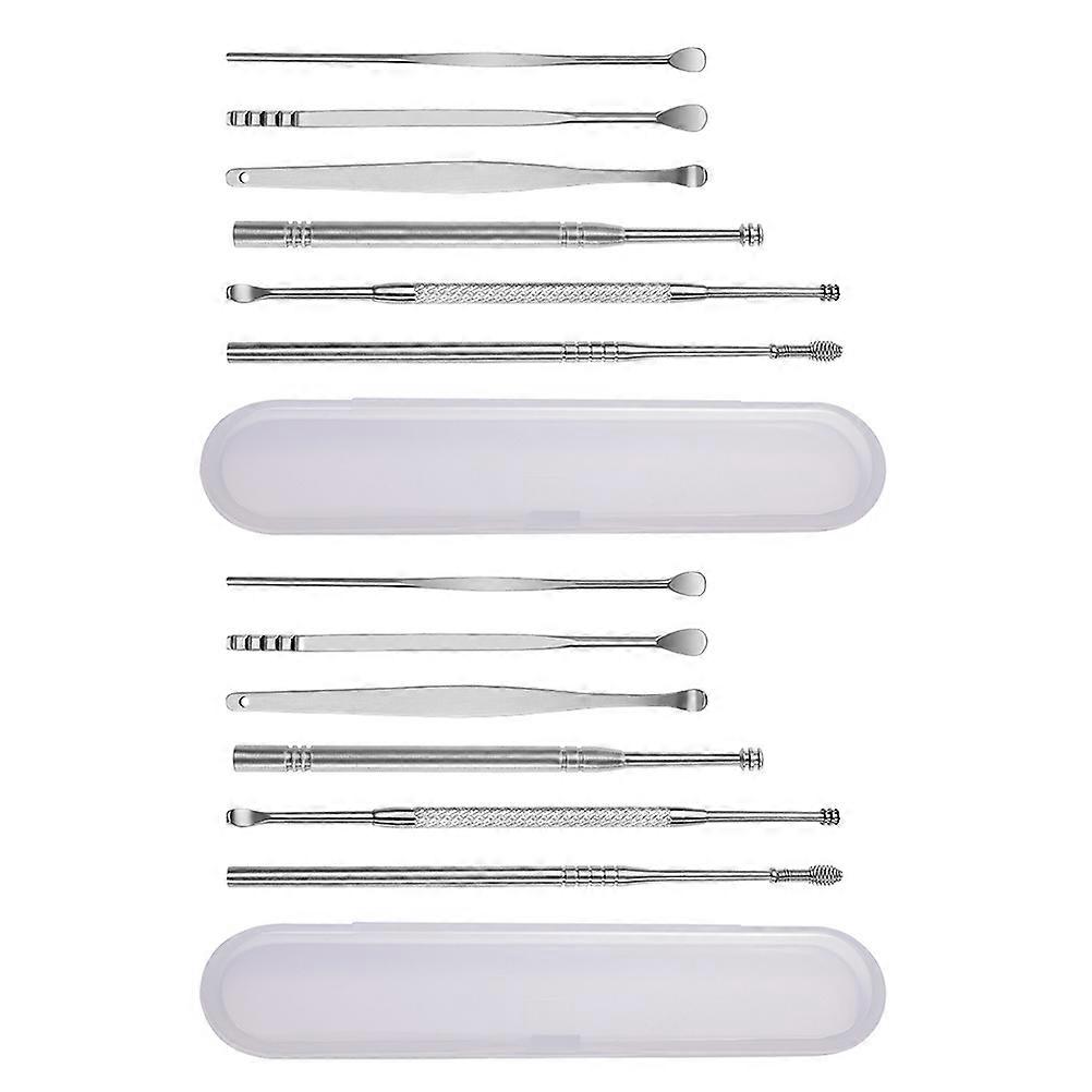 Ear Scoop for Cleaning 6Sets Silver Ear Wax Removal Tool Kit