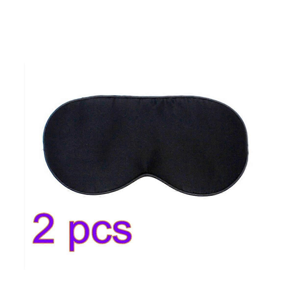 Black Silk Sleeping Mask with Adjustable Strap for Travel Nap Use