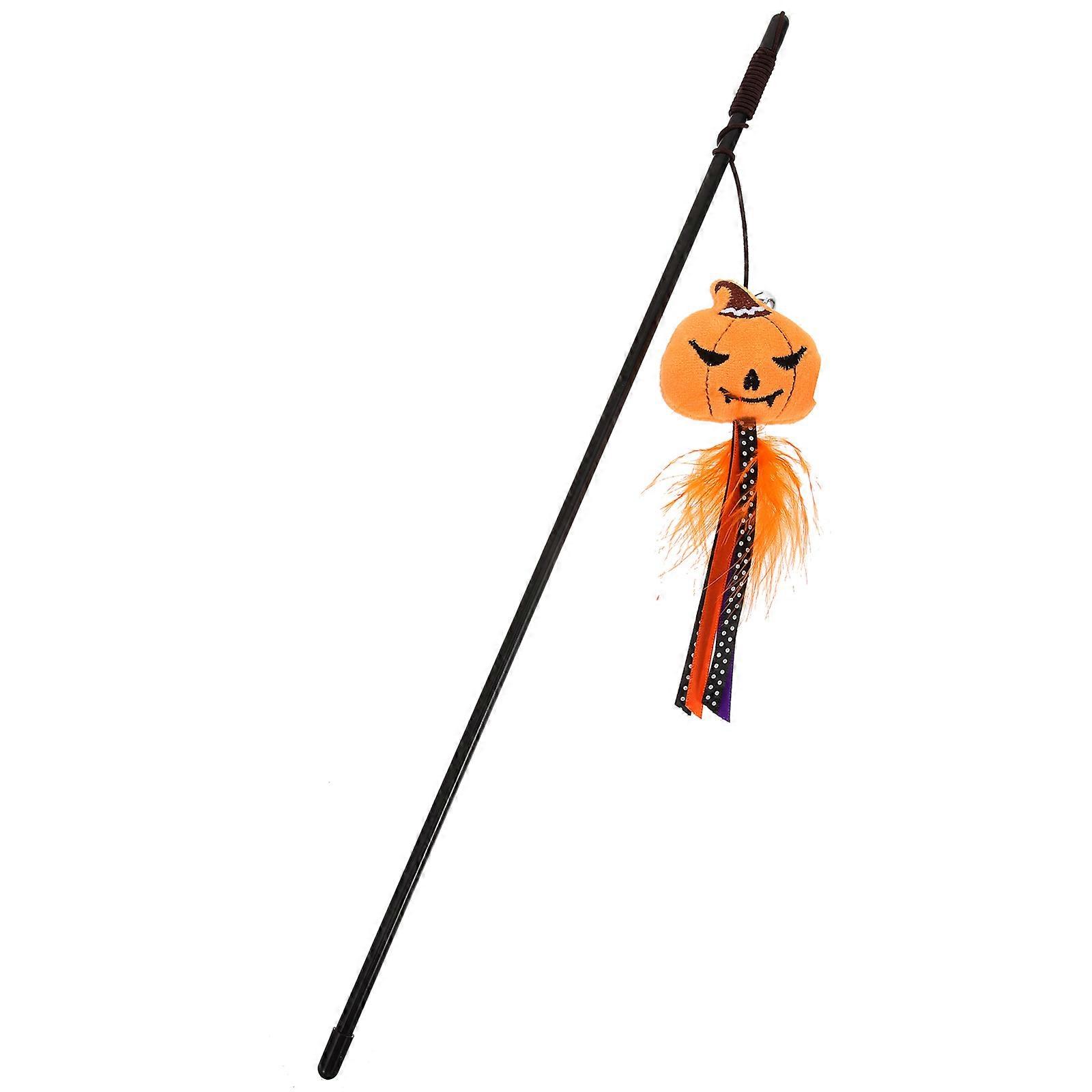 Halloween Themed Cat Teaser Stick Interactive Toy 5Pcs for Cats