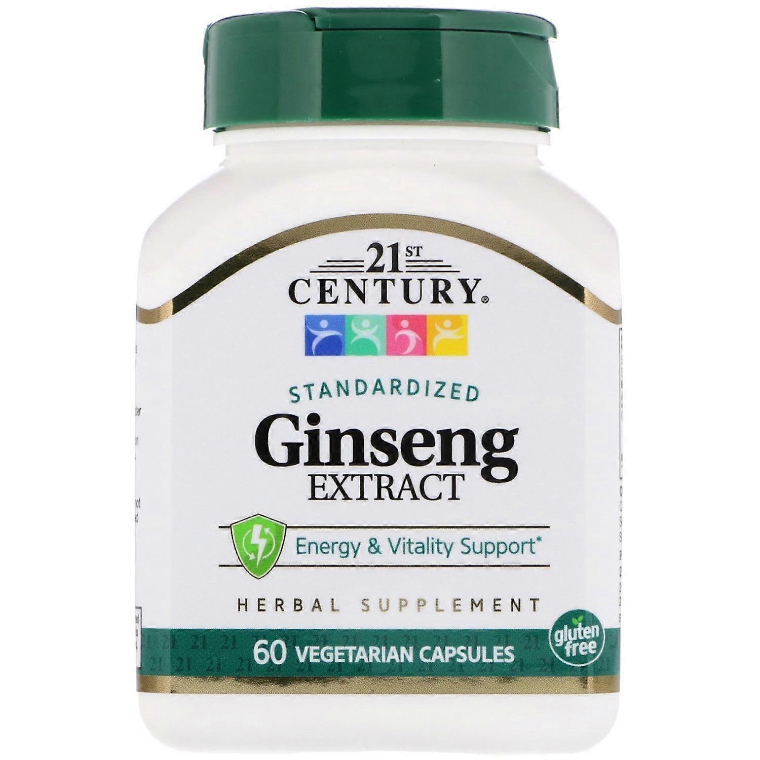 21e eeuw, Ginseng Extract, Gestandaardiseerd, 60 Vegetarische Capsule