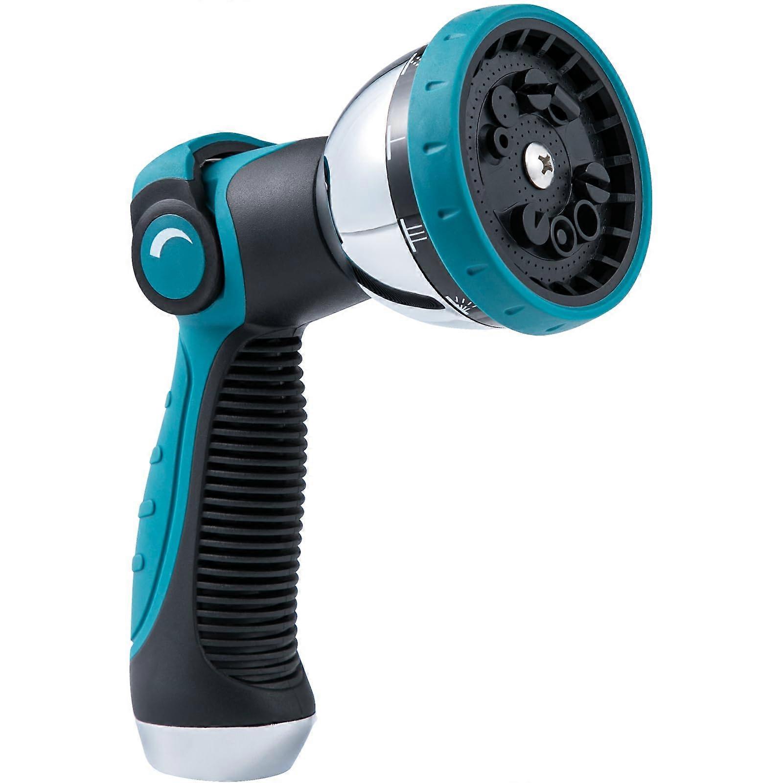 Heavy - Duty Garden Hose Nozzle Sprayer with 10 Adjustable Patterns and Thumb - Controlled On/Off Valve for Watering, Cleaning & Pet Showering, Black-