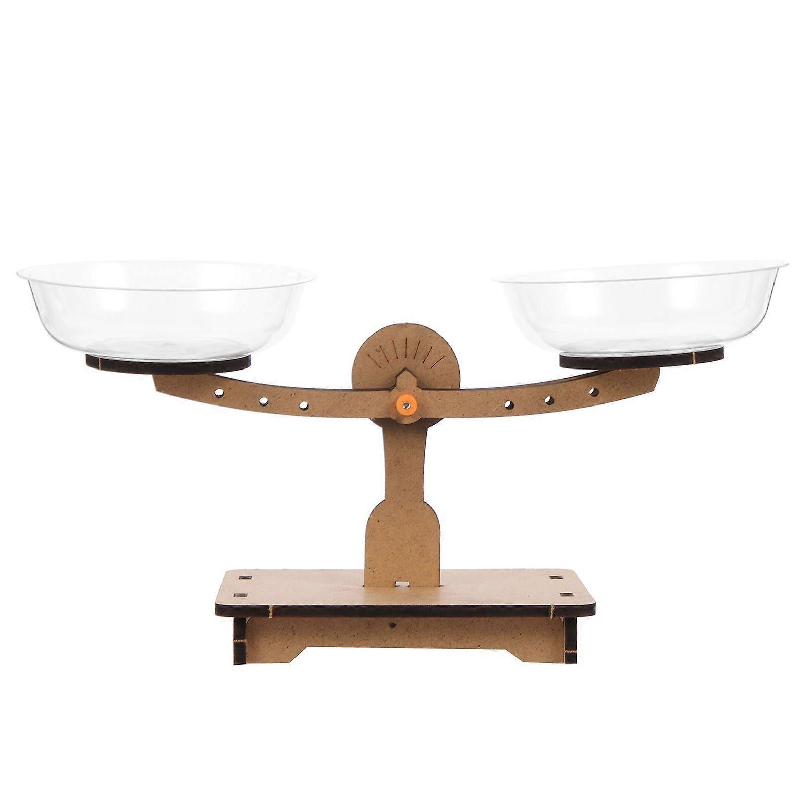 Wooden Balance Scale Toy Weighing Scale Toy Wood Balance Math Game for Kids