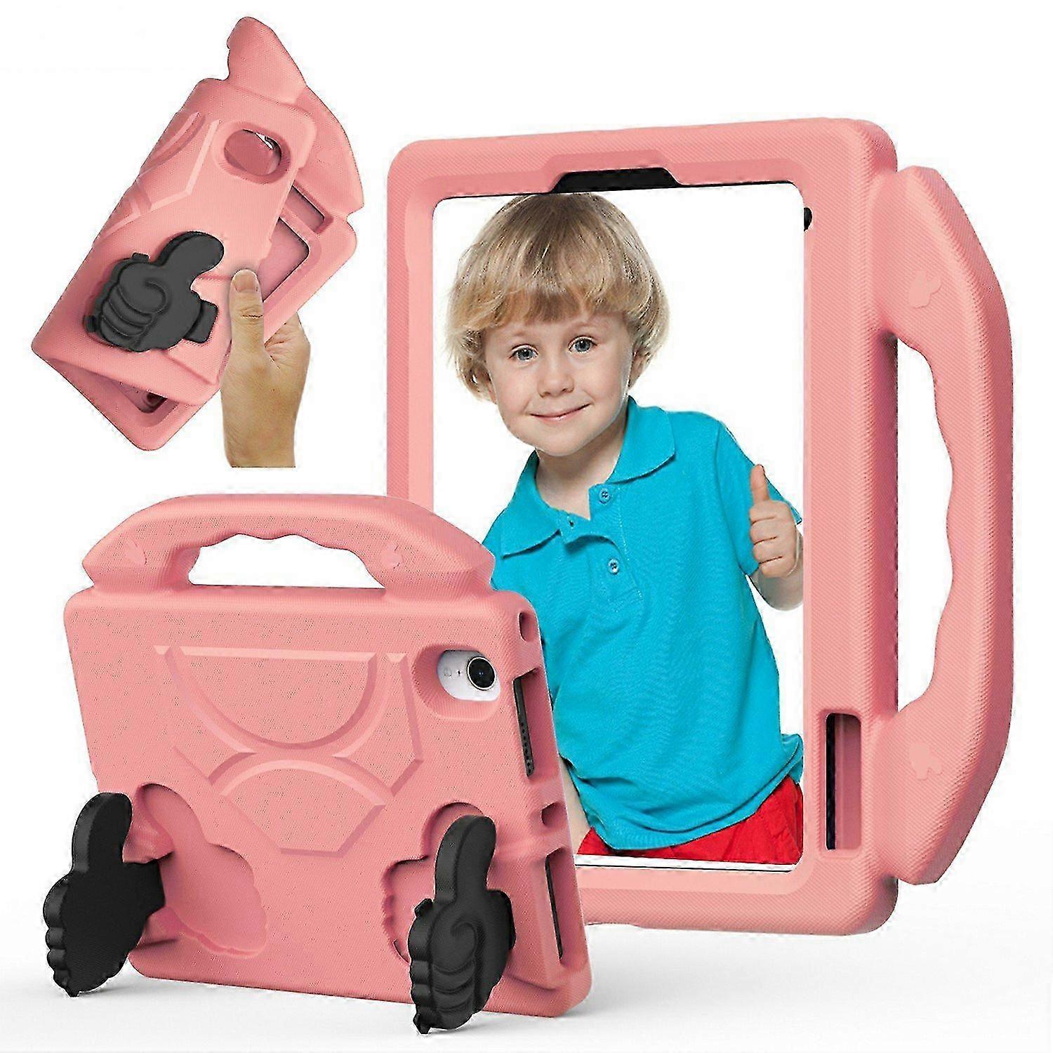 For iPad mini (2024) (2021) Case Ultra-Soft EVA Thumb Kickstand Tablet Cover - Deep Pink