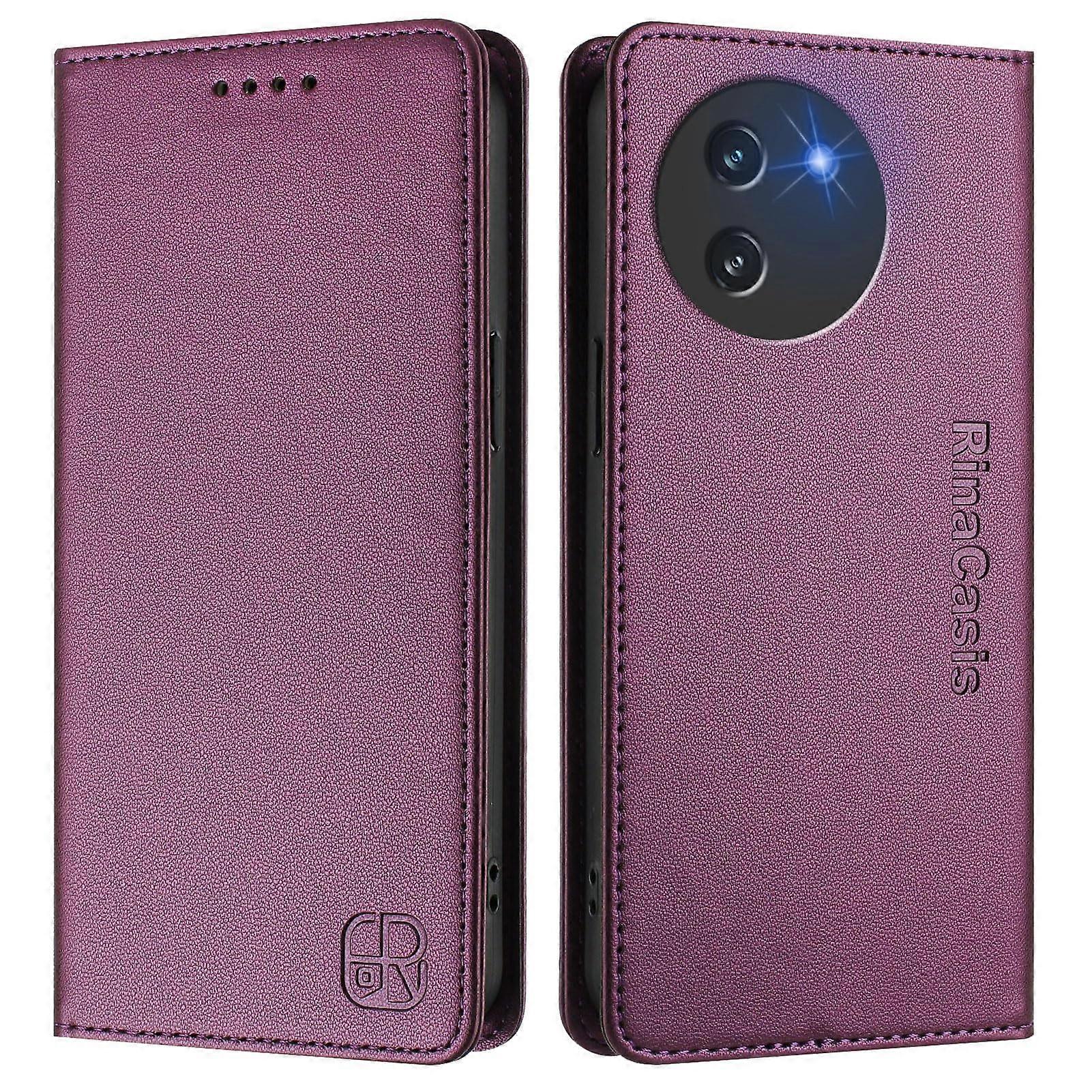 Leather Case for Doogee Note 59/Note 59 Pro  Wallet Flip Cover Violet