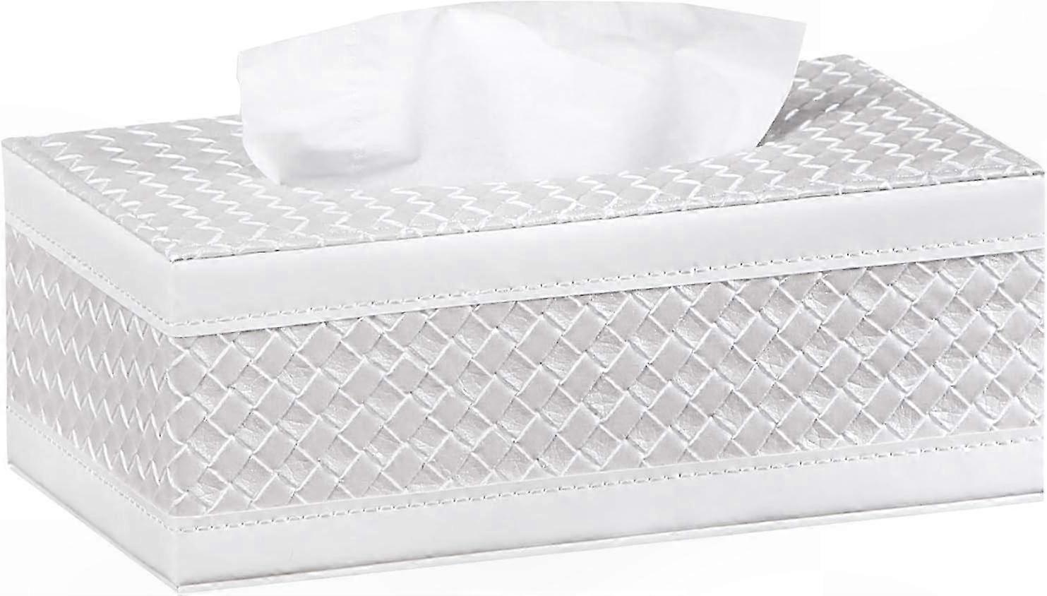 Rectangular Leather Tissue Box Cover, Modern Dispenser for Facial Tissues