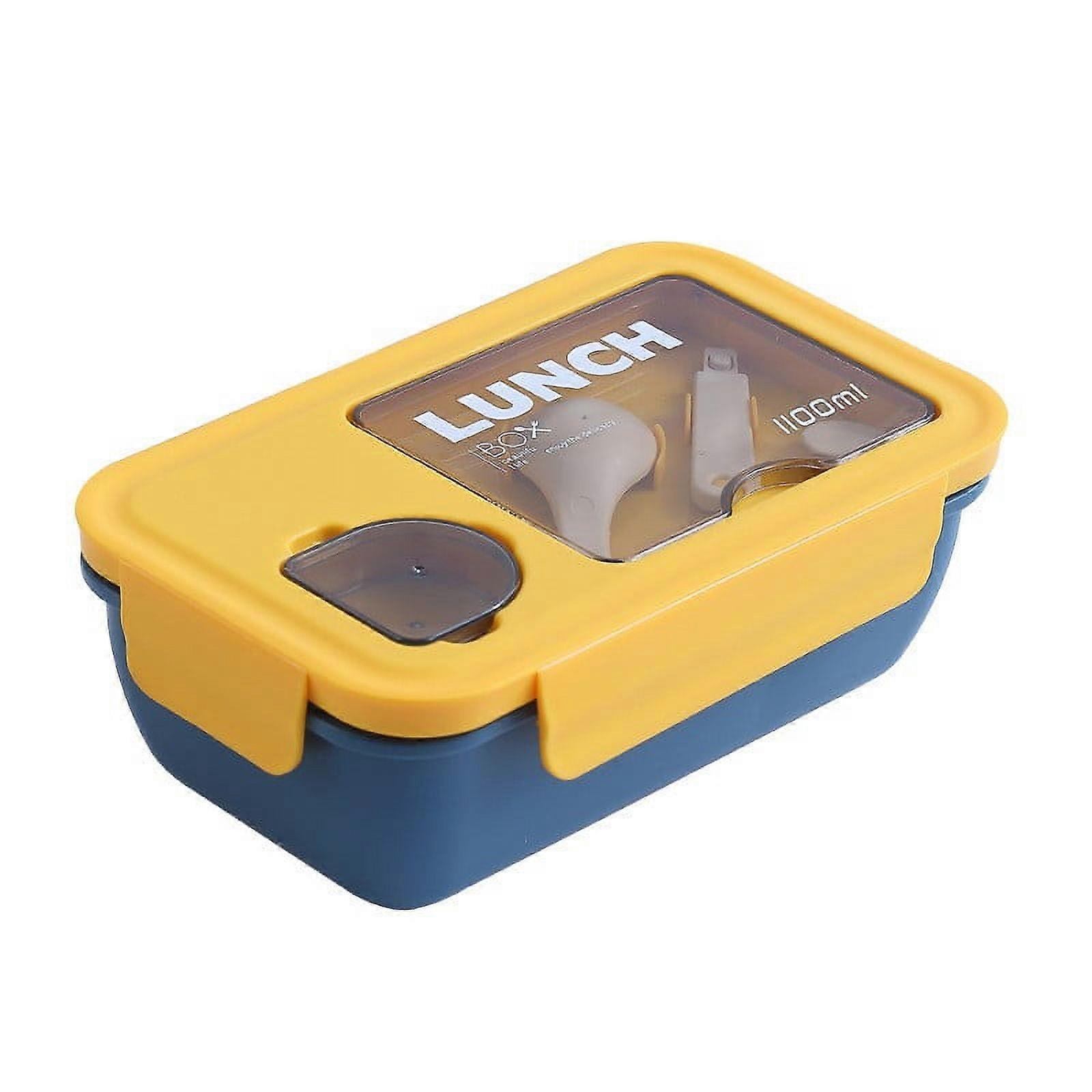YOBOLK 1100ml Portable Bento Box - Plastic Lunch Container for Work, School, Sports, Camping - Compatible with Japanese-Style Meals