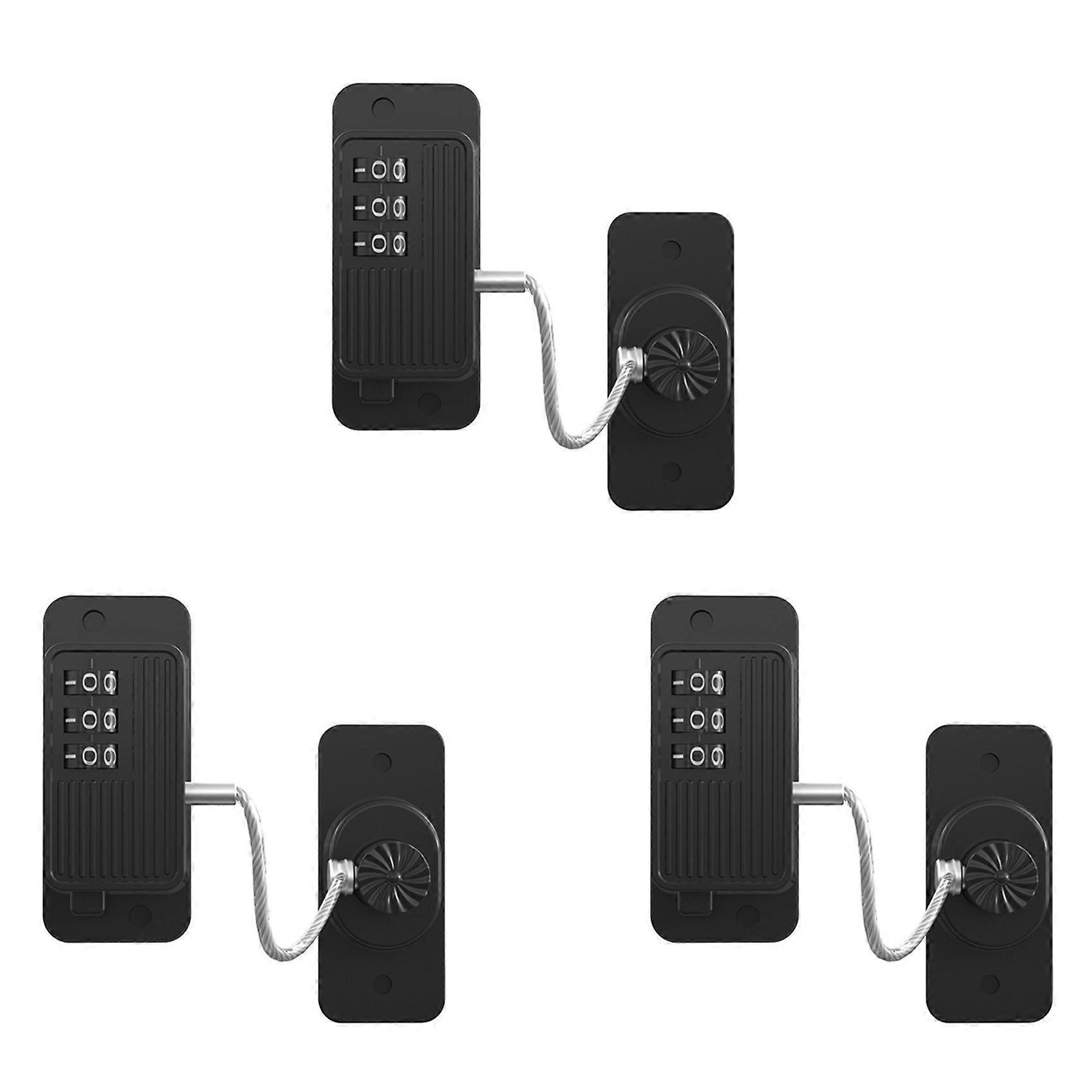 Fridge Lock, Refrigerator Lock, Keyless One-Click Access, Black