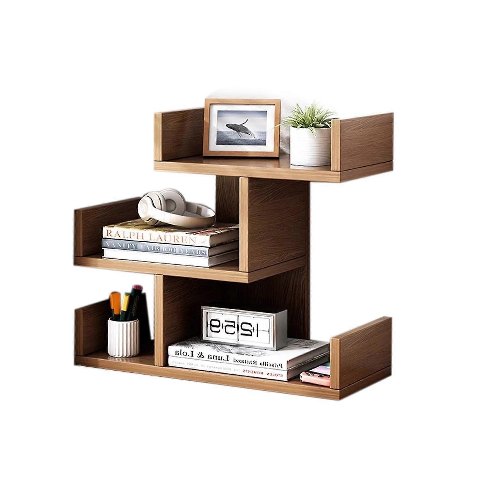 3Tier Stackable Bookshelf Wooden Desktop Display Rack 34x16x36cm For Office Home Dorm Books Supplies Decor