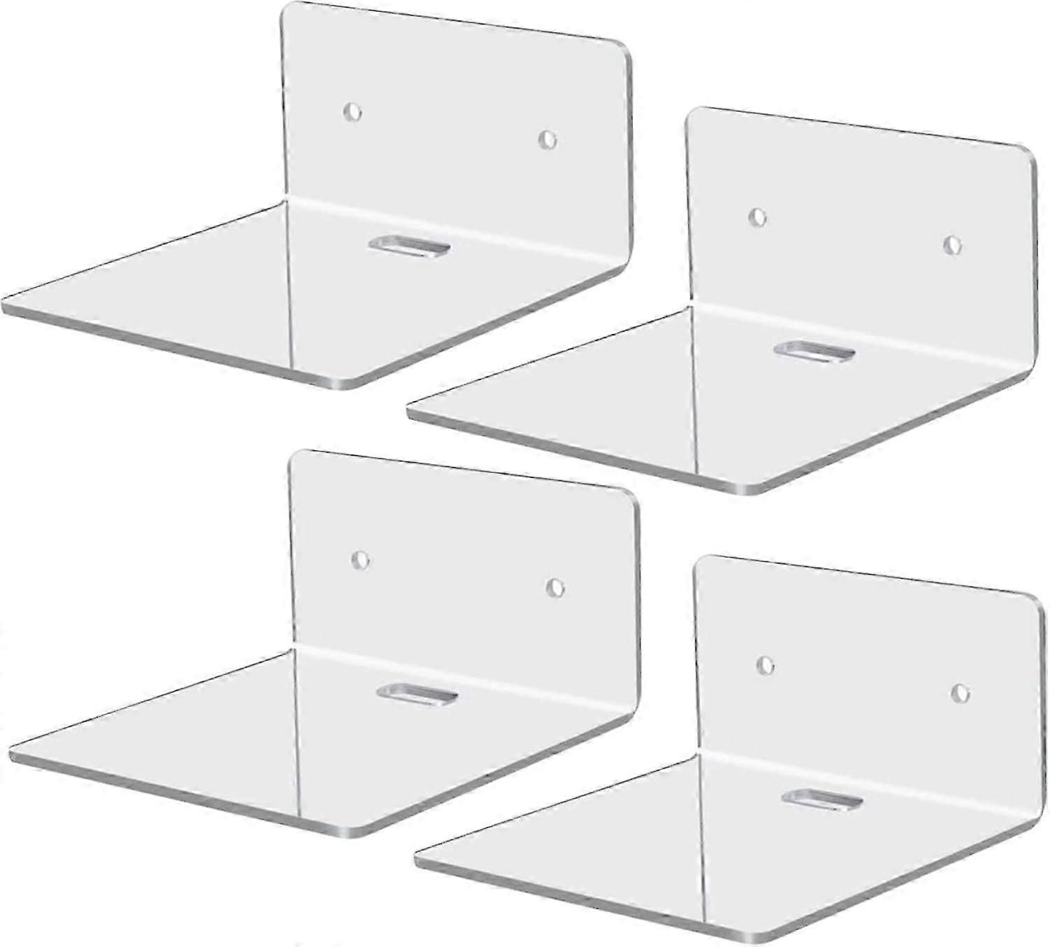 4pcs acrylic shelves, small wall shelf, acrylic wall shelves display ledges for storage and decoration, small floating shelf for the wall