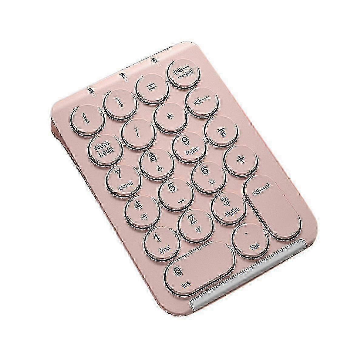 Wireless Numeric Keypad with 22 Round Keycaps for European Market - Bluetooth Rechargeable 25-Keypad