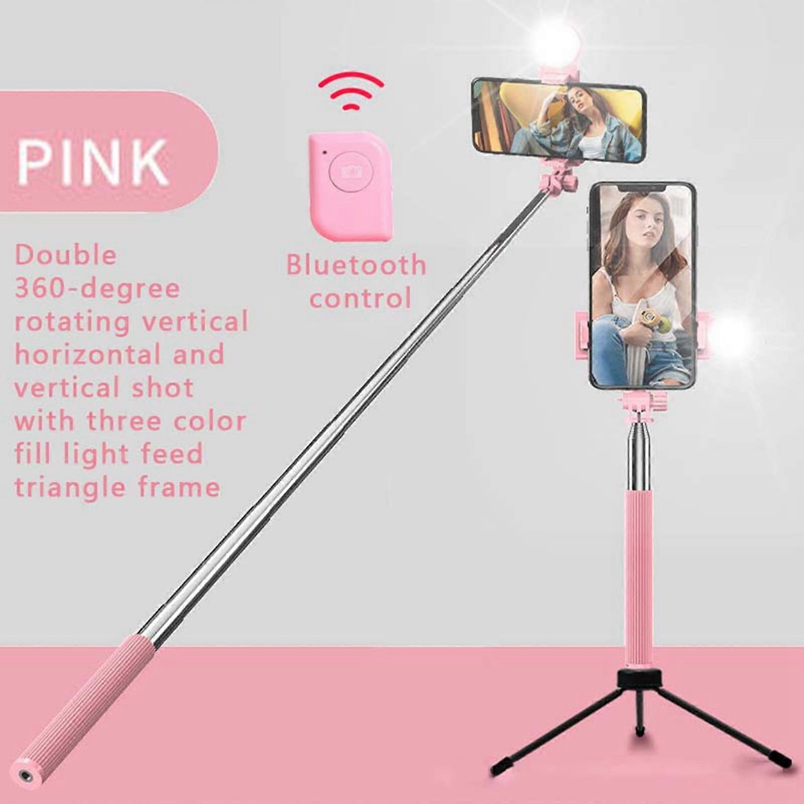 Selfie Pole With Tripod Integrated Multifunctional Pan Tilt Selfie Tool Mobile Phone Fill Light Live Streaming Bracket