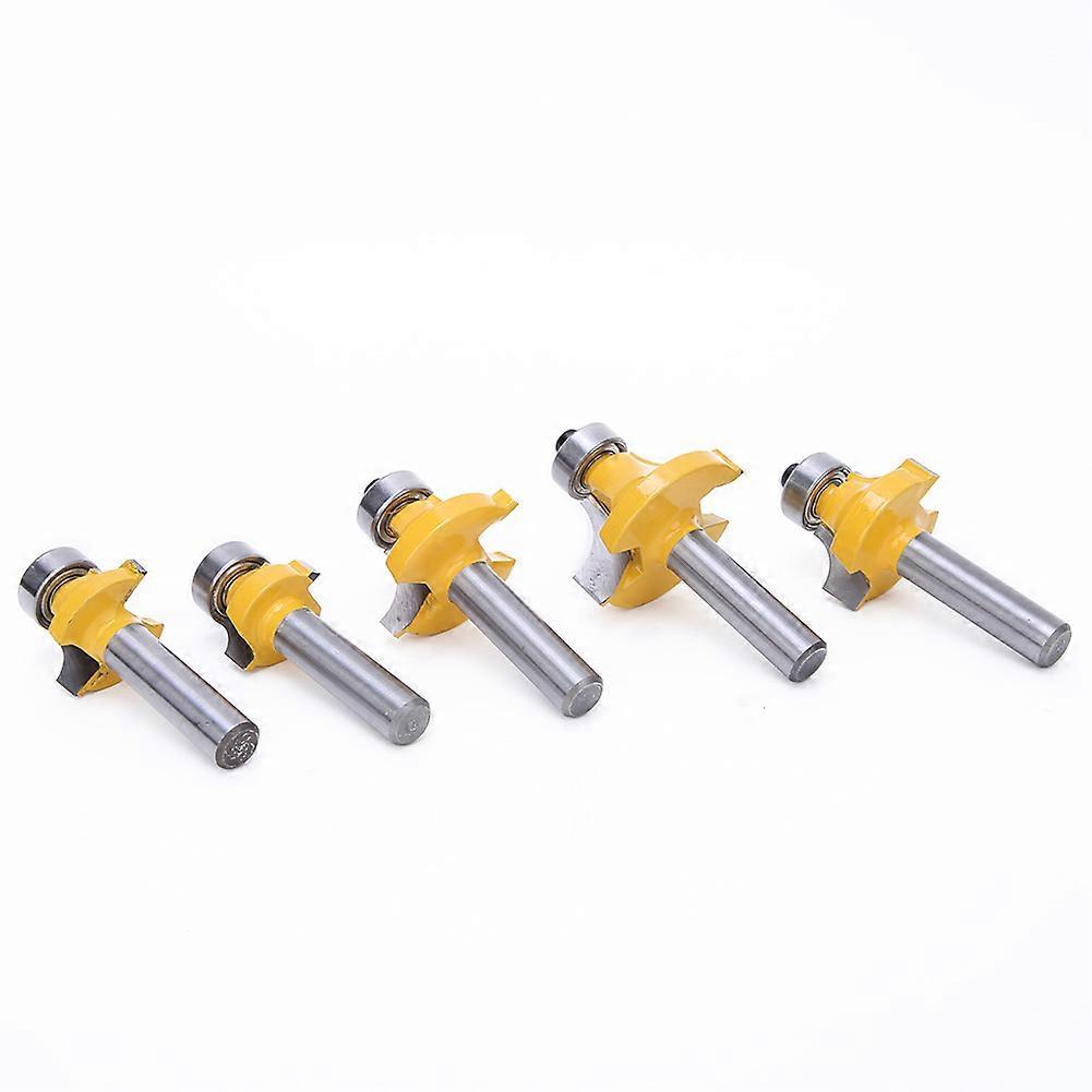 5pcs/set 8mm Shank Round Over Router Bits Woodworking Round Corner Milling Cutter Tool