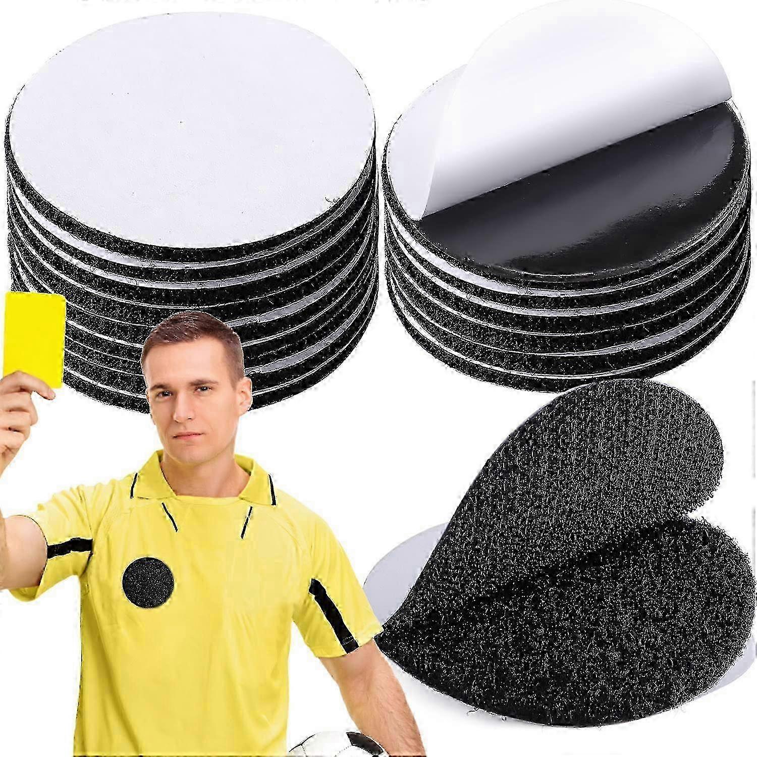 12PCS 6cm / 2.36in Referee Patch Hook and Loop Dots, Reusable Round Adhesive Loop Tape Self Sticky Hook and Loop Dot