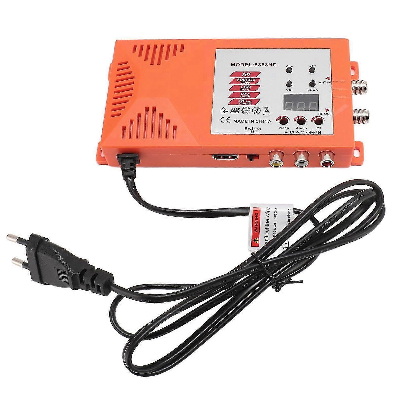 HD Multimedia Interface AV to RF Modulator PAL NTSC HD 1080P Coaxial RF Modulator with Antenna Port Channel Switch 100240V EU Plug NO.0248