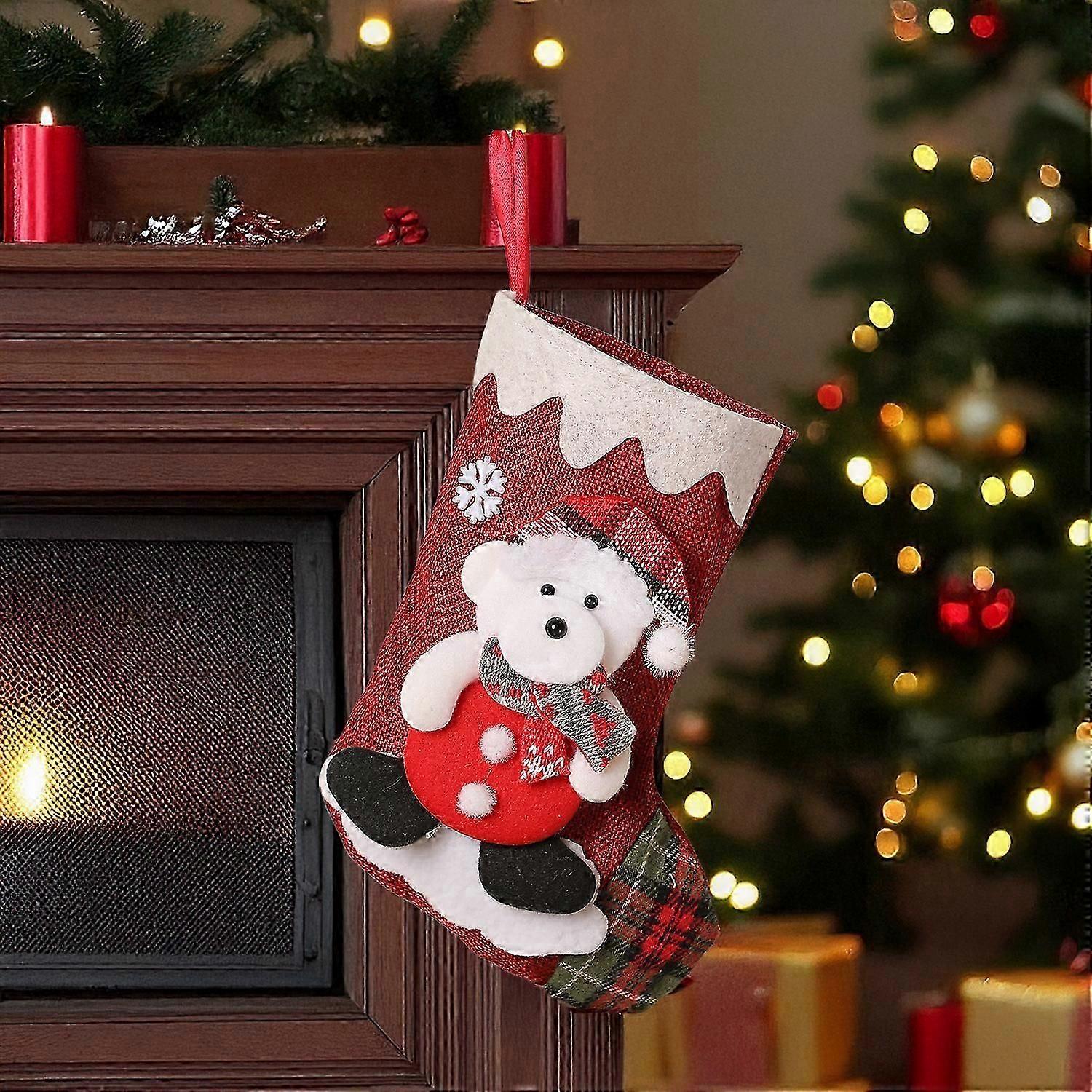 Christmas decorations, cute Christmas socks, Christmas tree ornaments, Christmas socks gift bags, Christmas bear decorative socks