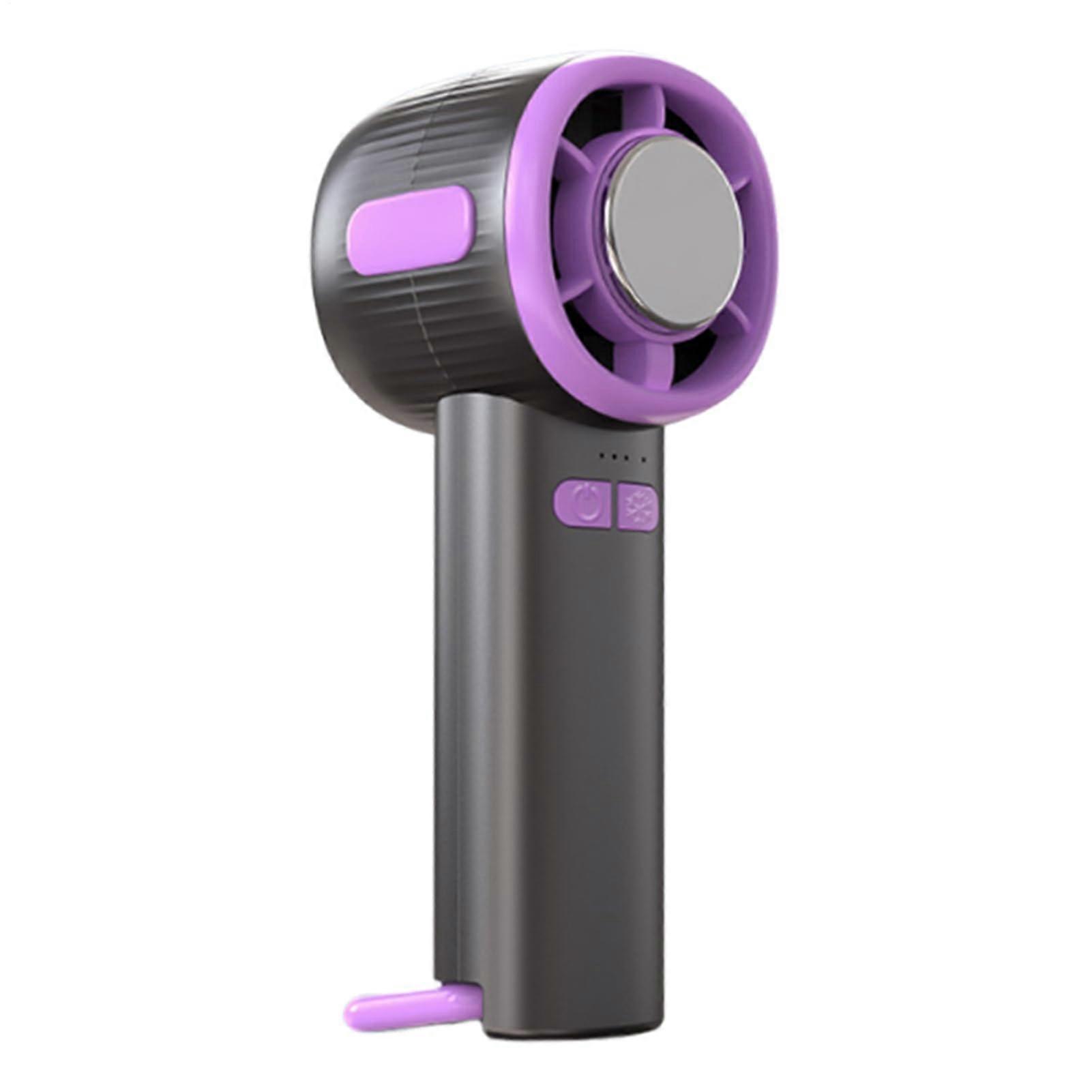 Rechargeable Handheld Fan Digital Display Portable Pocket Fan  Speed Semiconductor Cooler For Home Travel Gray