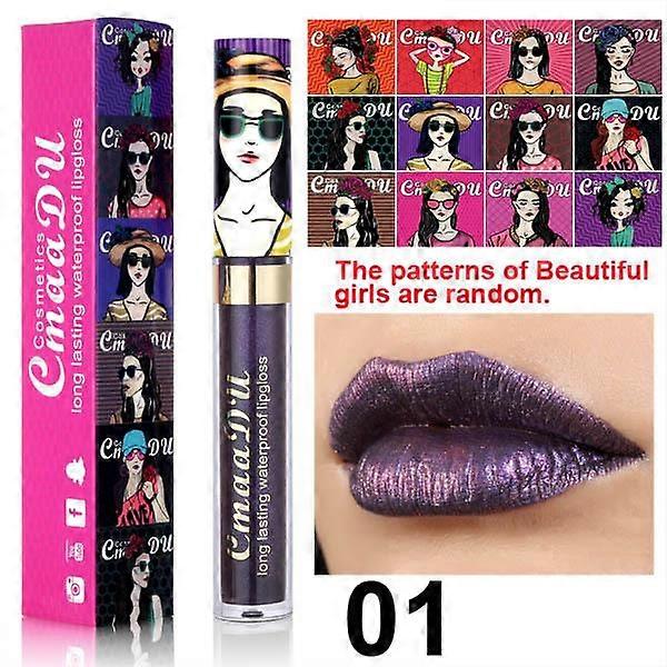 CmaaDu Beautiful Girl Lips Lipstick and Not Easy To Fade Dream Color Chameleon Diamond Glitter Lip Gloss