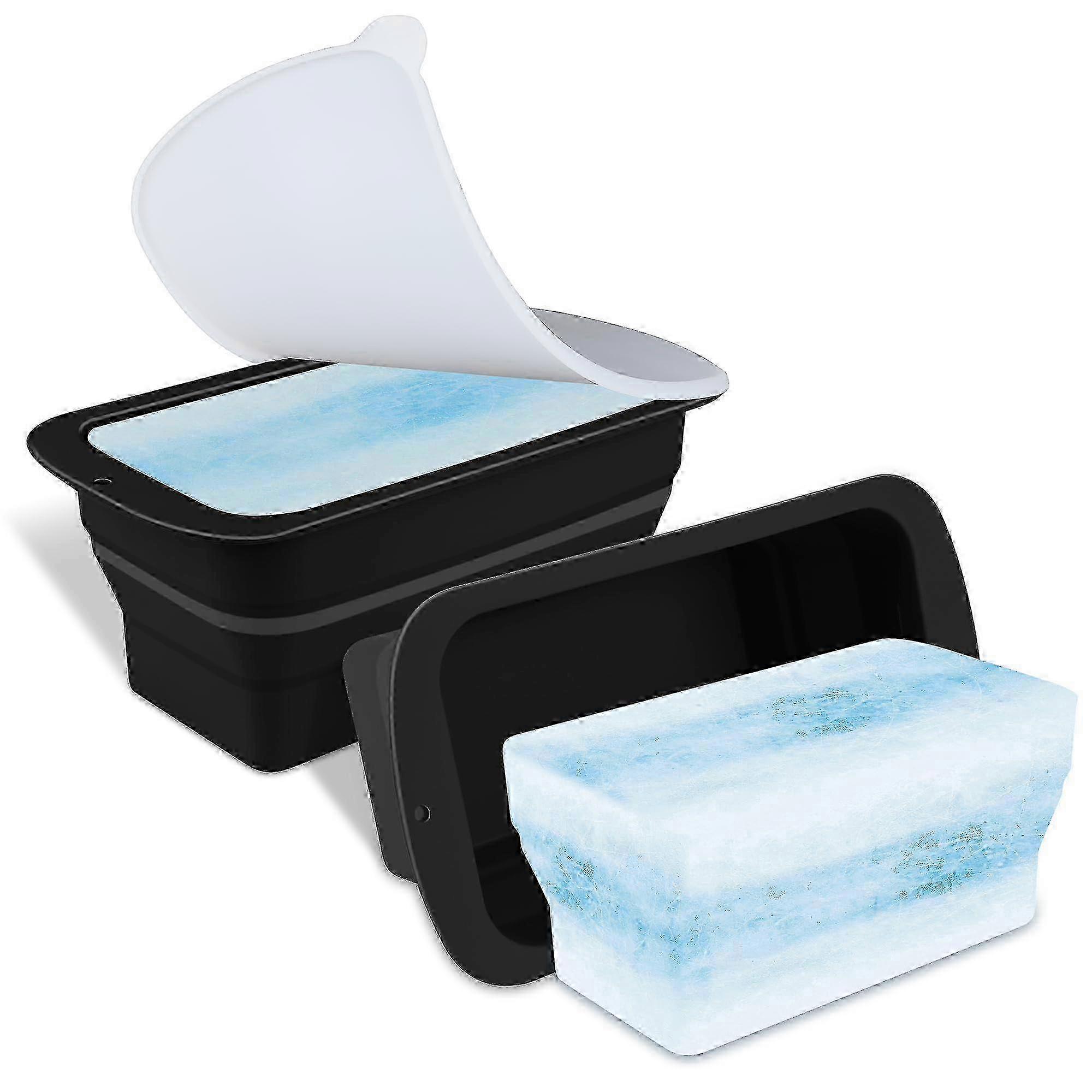 2 Pack Extra Large Foldable Ice Block Molds for Ice Bath, Reusable Ice Bath Accessories 2025