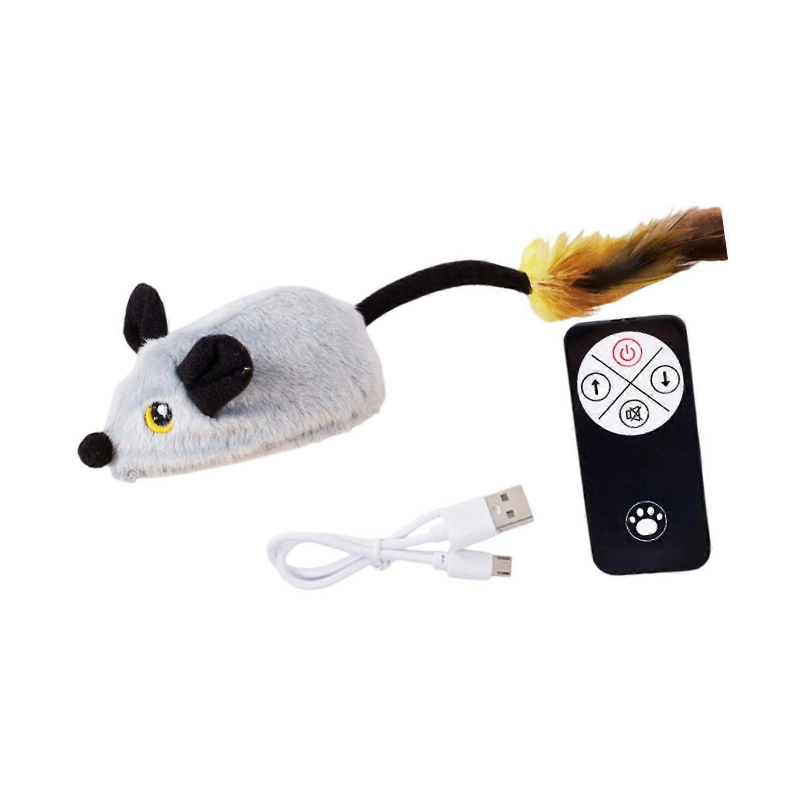 Cats Automatic Teaser Remote Control Toy Mouse Electric Moving Toy Automatic Toy Cats and Felines Fun Exercise Multicolor