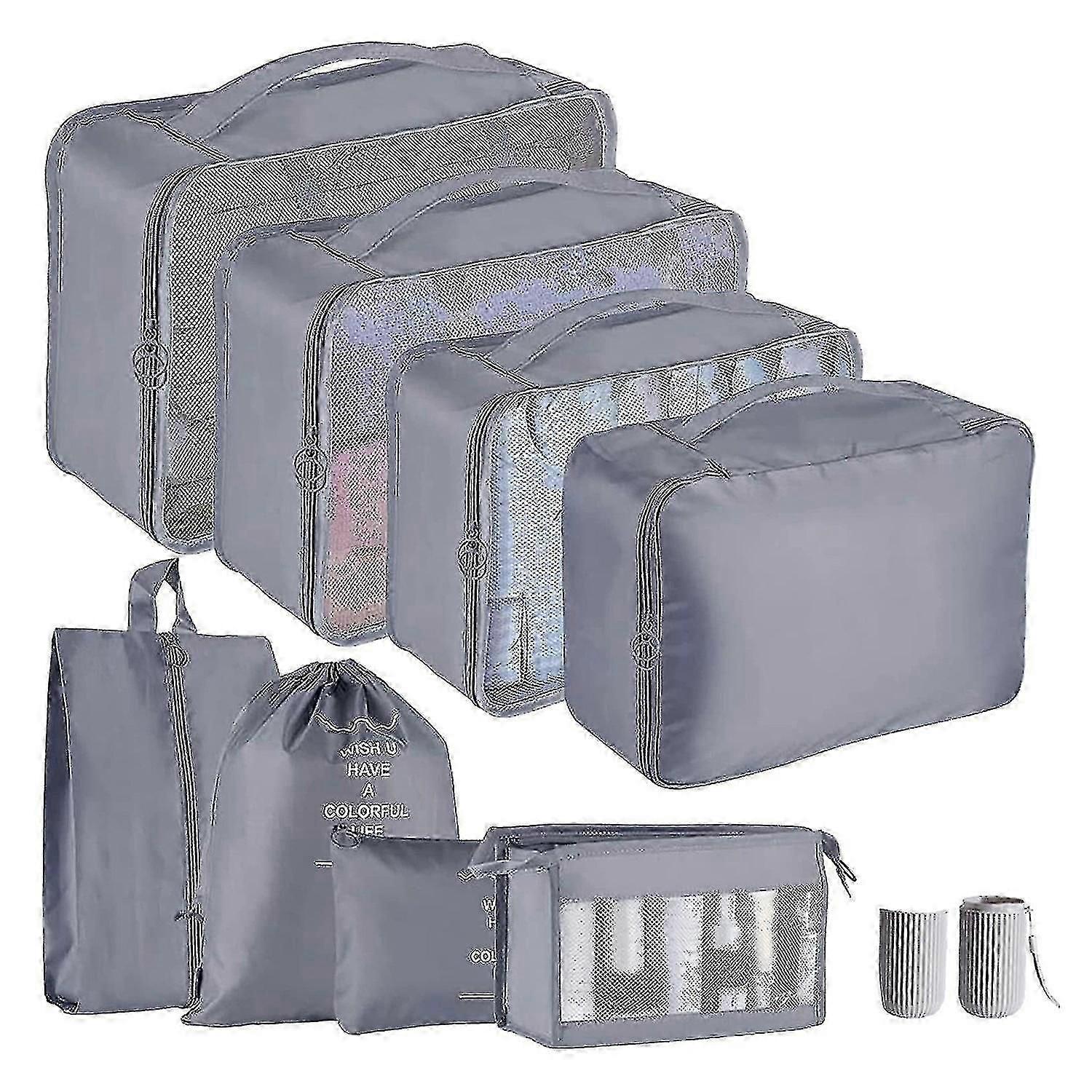 Förpackningskuber för resväska, 9 st resväska arrangör väskor set bagage packning arrangörer