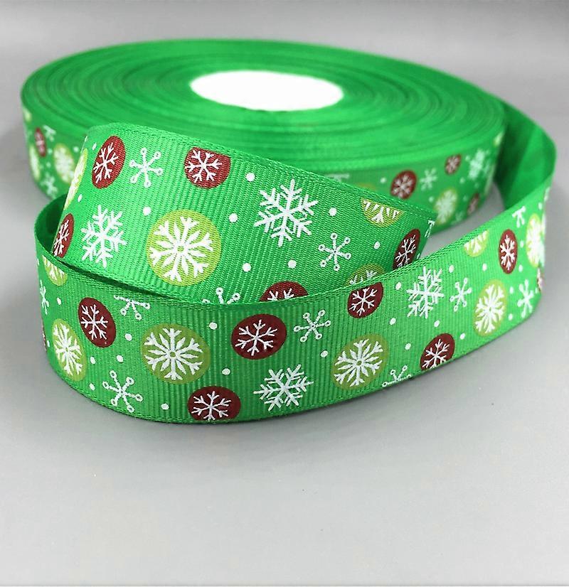 Christmas Ribbon 10/100 Yards 1"( 25mm) snowflake pattern Grosgrain Ribbon