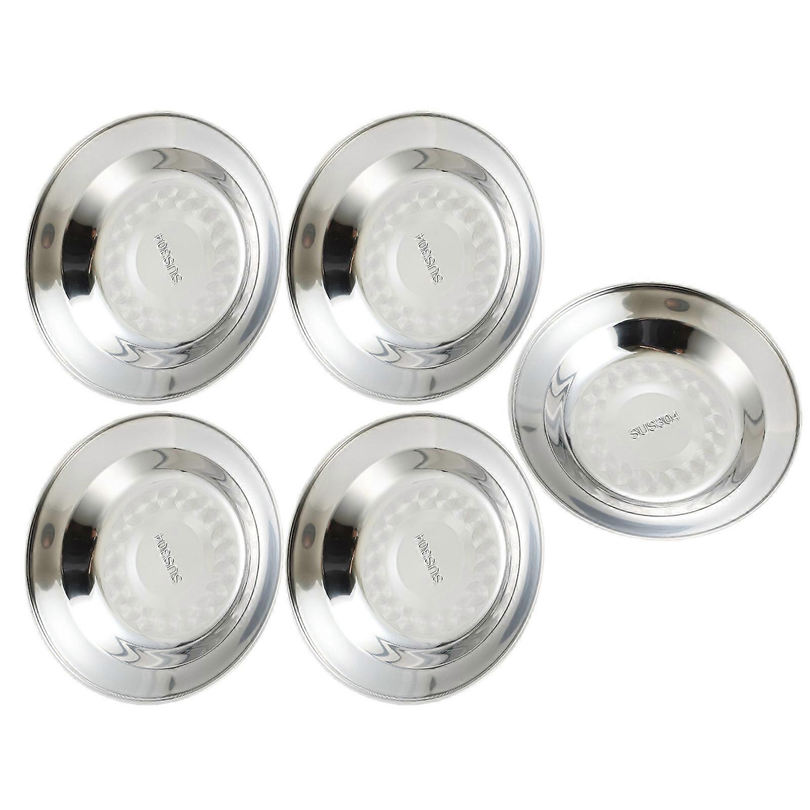 Set of 5 Elegant Meal Dish Set 304Stainless Steel Serving Plates Dinner Plate Suitable for Entertaining and Daily Use Multicolor